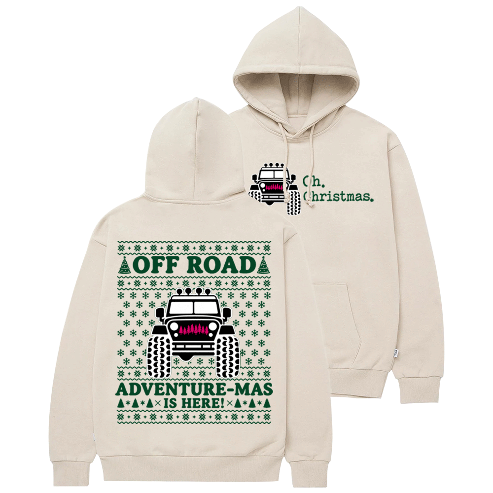 Oh! Off Road Adventure-Mas is Here Christmas Cotton Hoodie