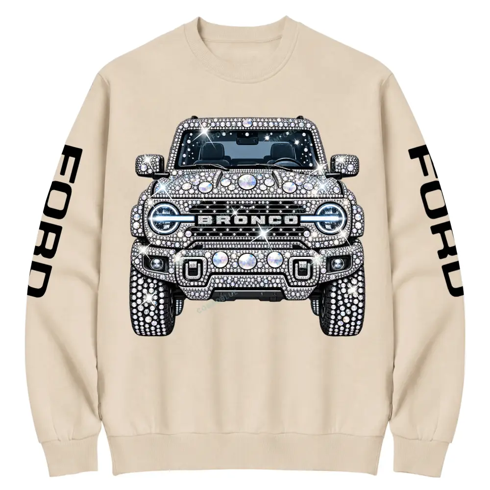 Bling Sparkle Rhinestone F0rd Cotton Sweatshirt