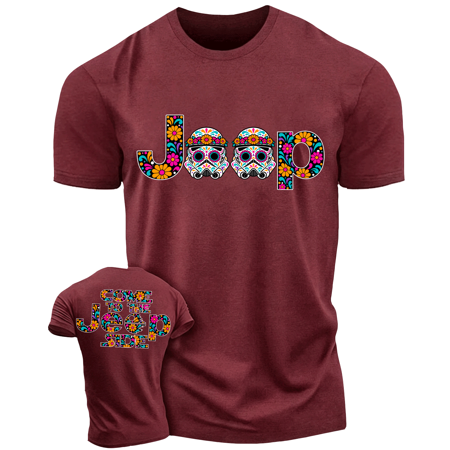Sugar Skull Come to the Jp Side Dia de los Muertos Cotton T-shirt