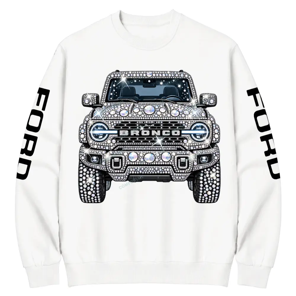 Bling Sparkle Rhinestone F0rd Cotton Sweatshirt