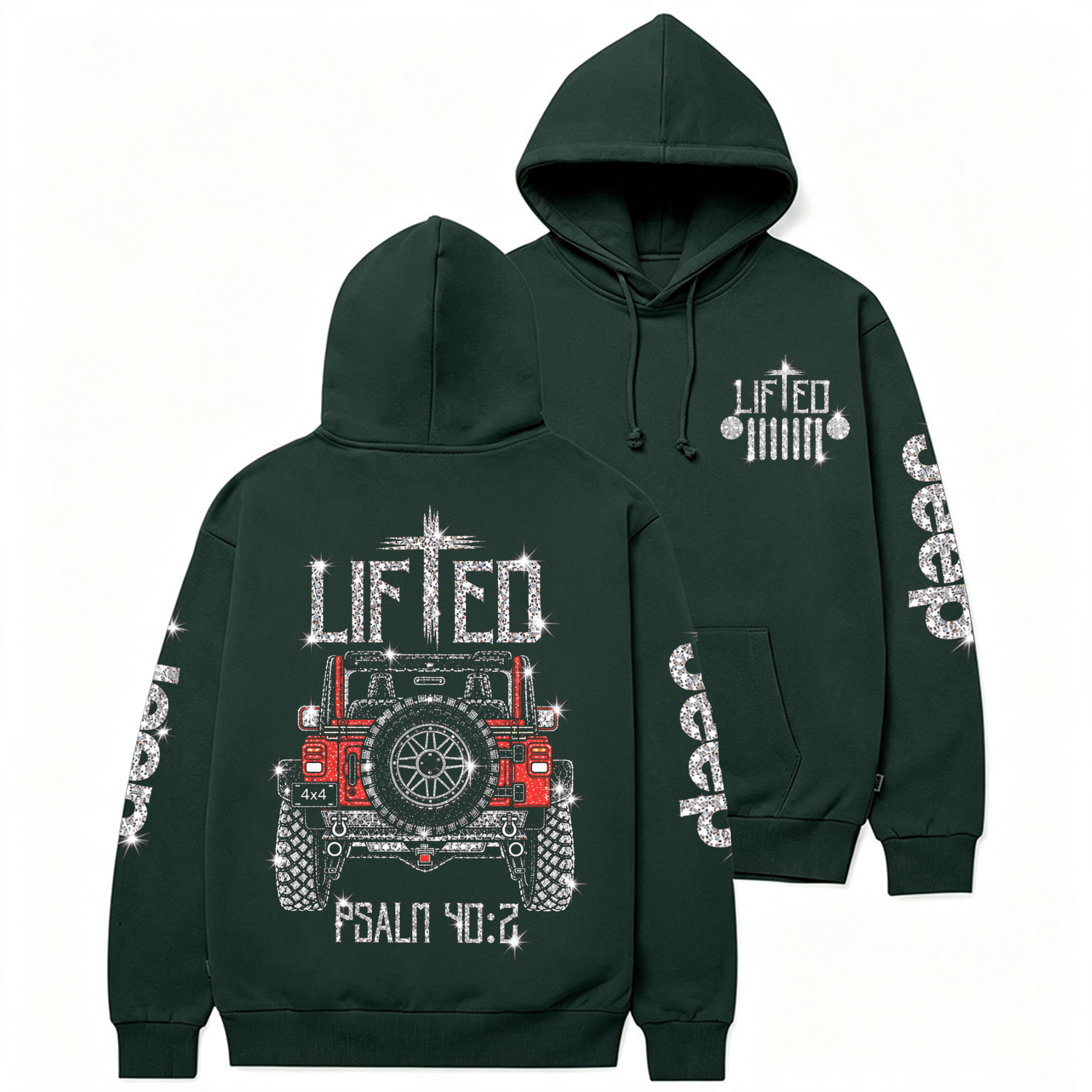 Christian "Lifted" Truck Bling Car Jp Cotton Hoodie