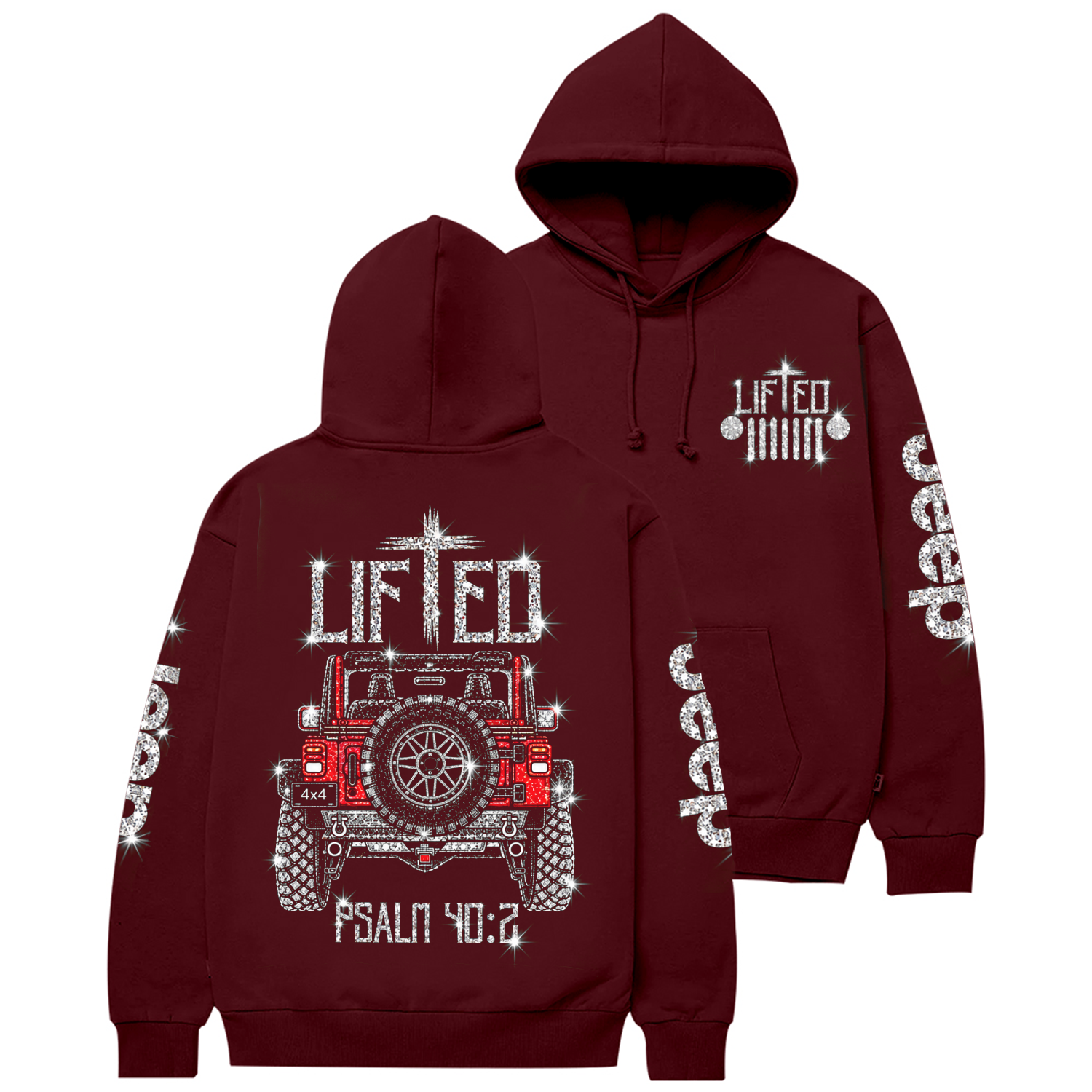 Christian "Lifted" Truck Bling Car Jp Cotton Hoodie