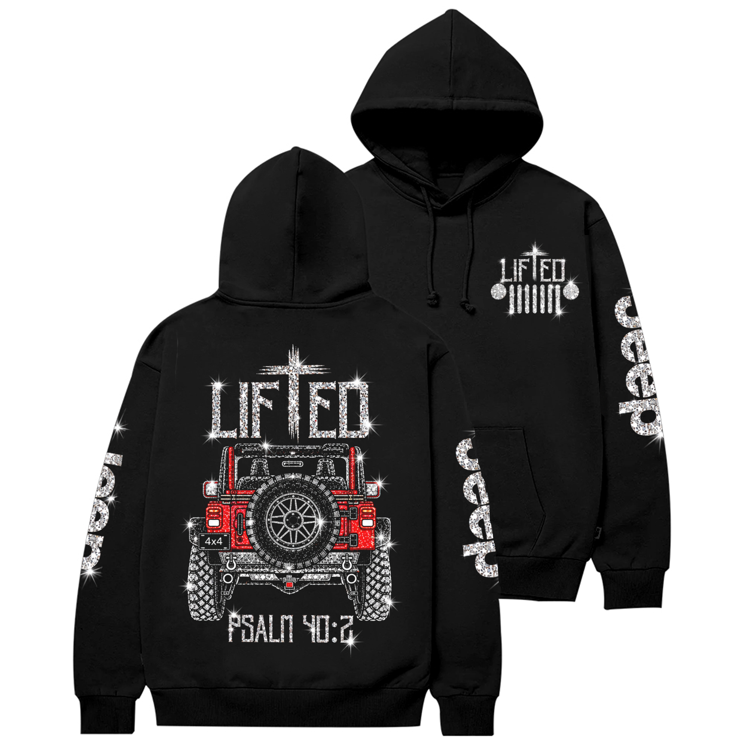 Christian "Lifted" Truck Bling Car Jp Cotton Hoodie