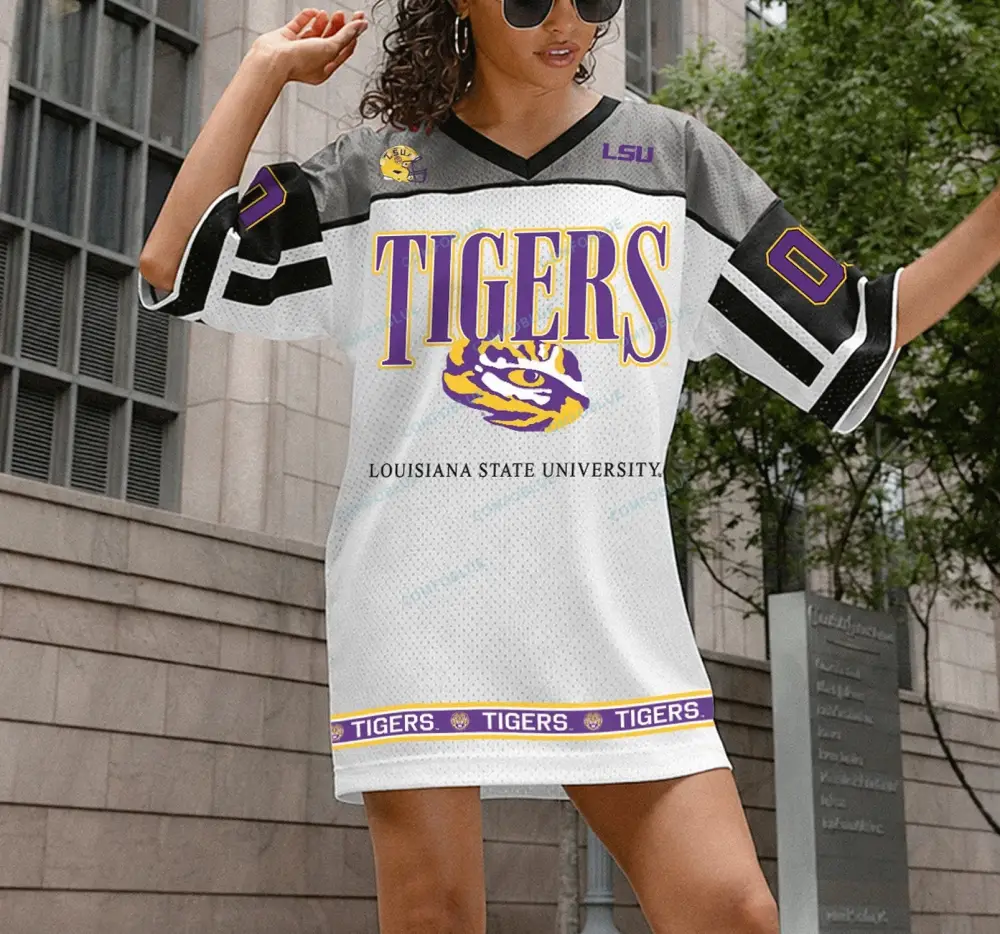 Lsu Tigers V-Neck Fashion Jersey Dress