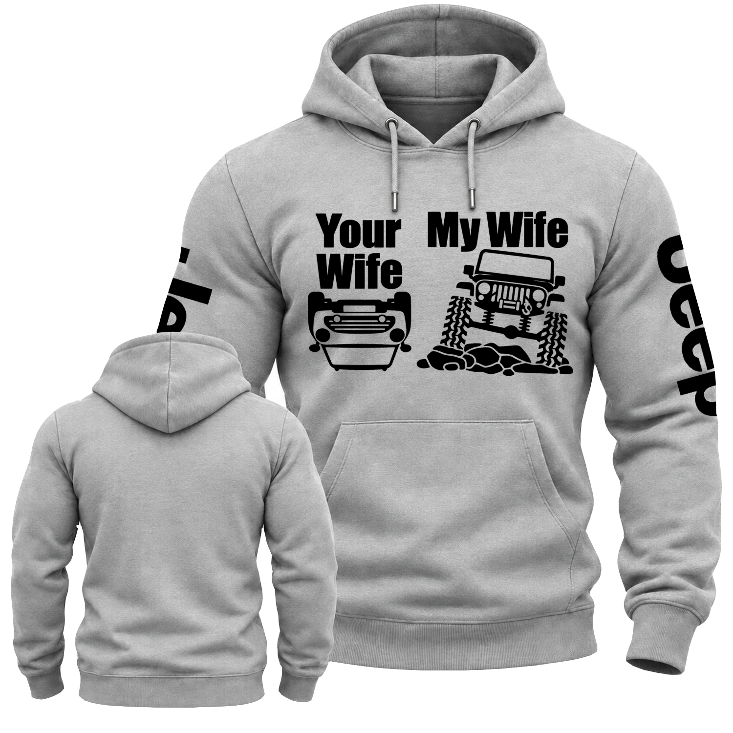Your Wife Car Overturn vs My Wife Drive Jp Funny Jp Cotton Hoodie