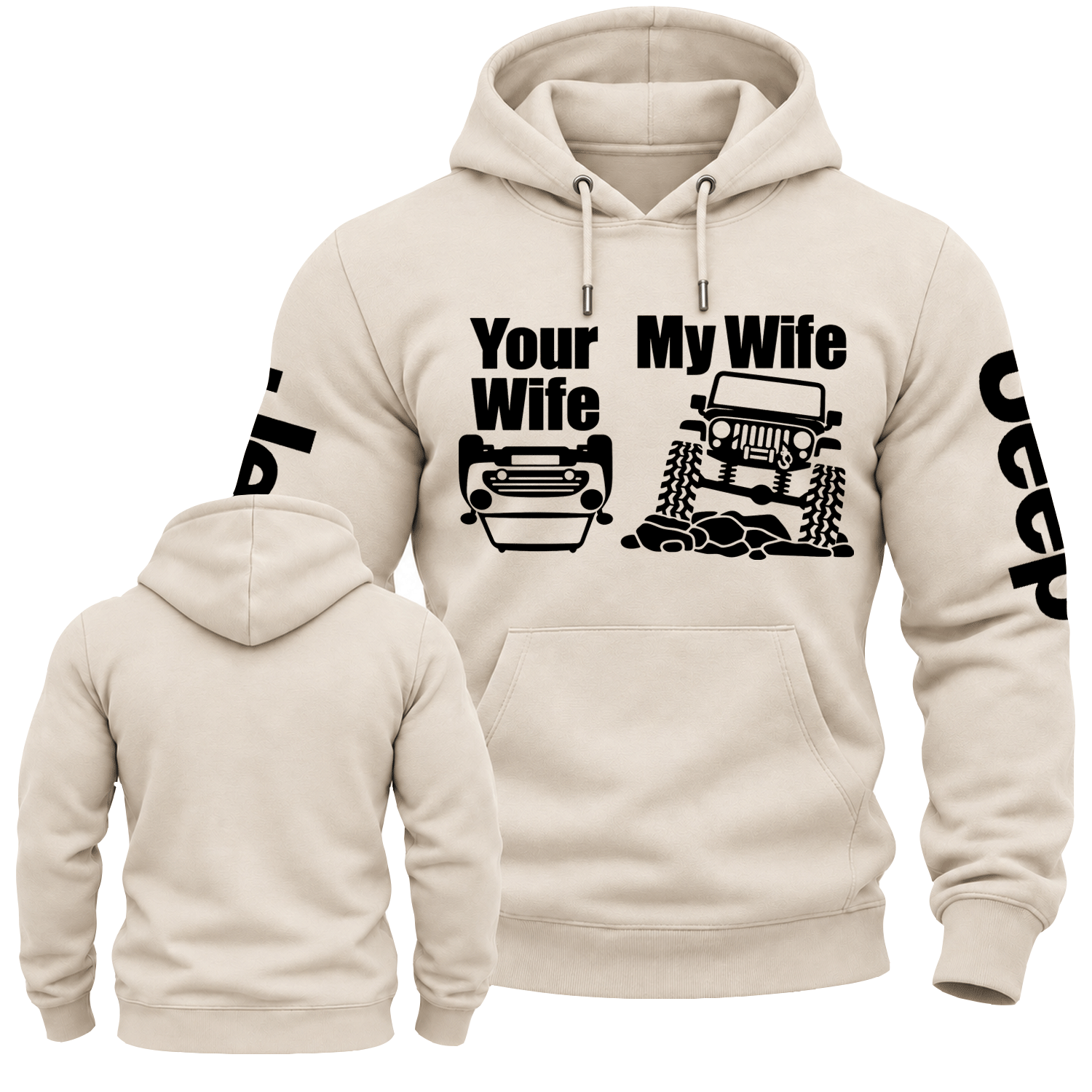 Your Wife Car Overturn vs My Wife Drive Jp Funny Jp Cotton Hoodie