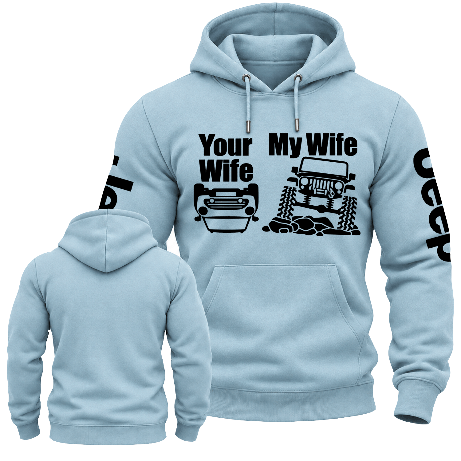 Your Wife Car Overturn vs My Wife Drive Jp Funny Jp Cotton Hoodie