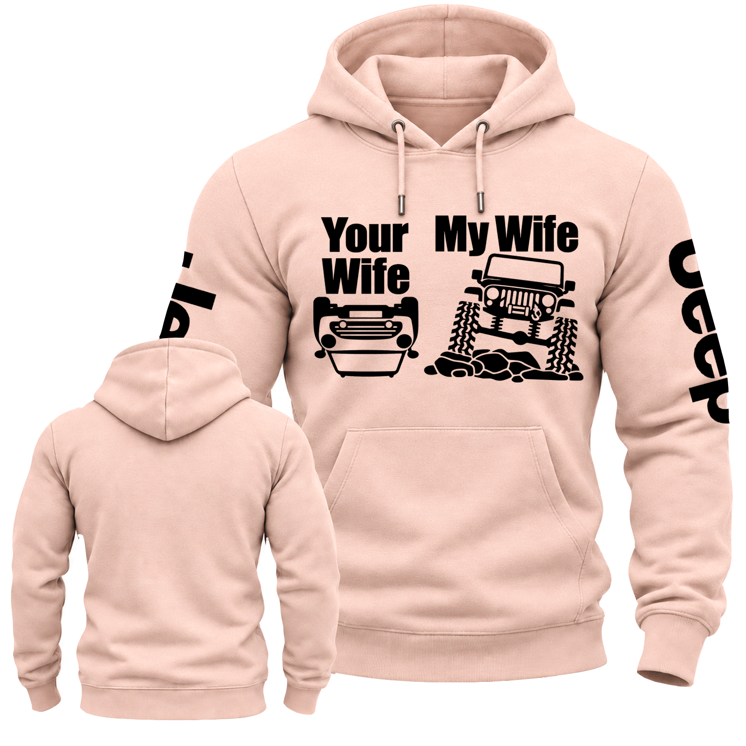 Your Wife Car Overturn vs My Wife Drive Jp Funny Jp Cotton Hoodie