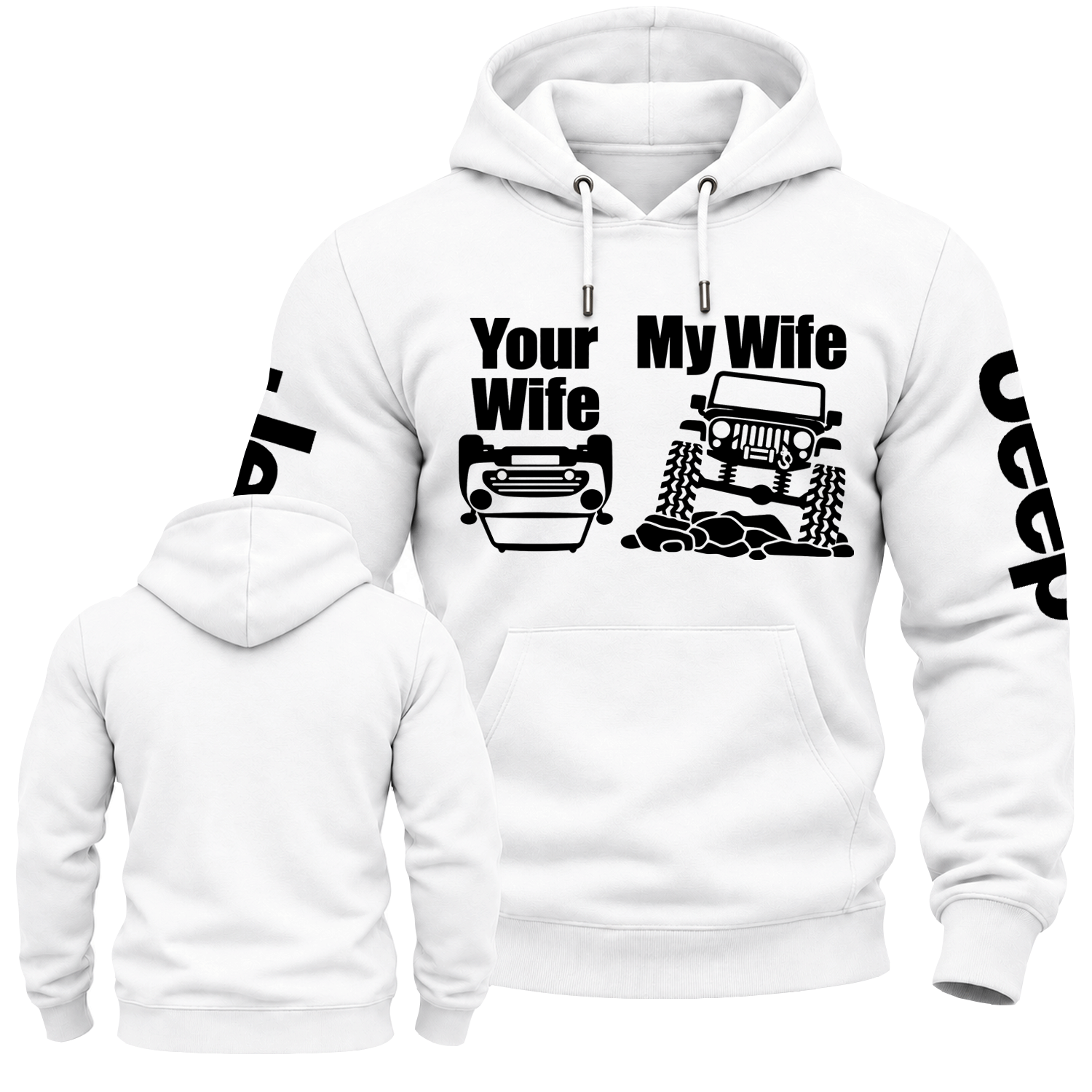 Your Wife Car Overturn vs My Wife Drive Jp Funny Jp Cotton Hoodie