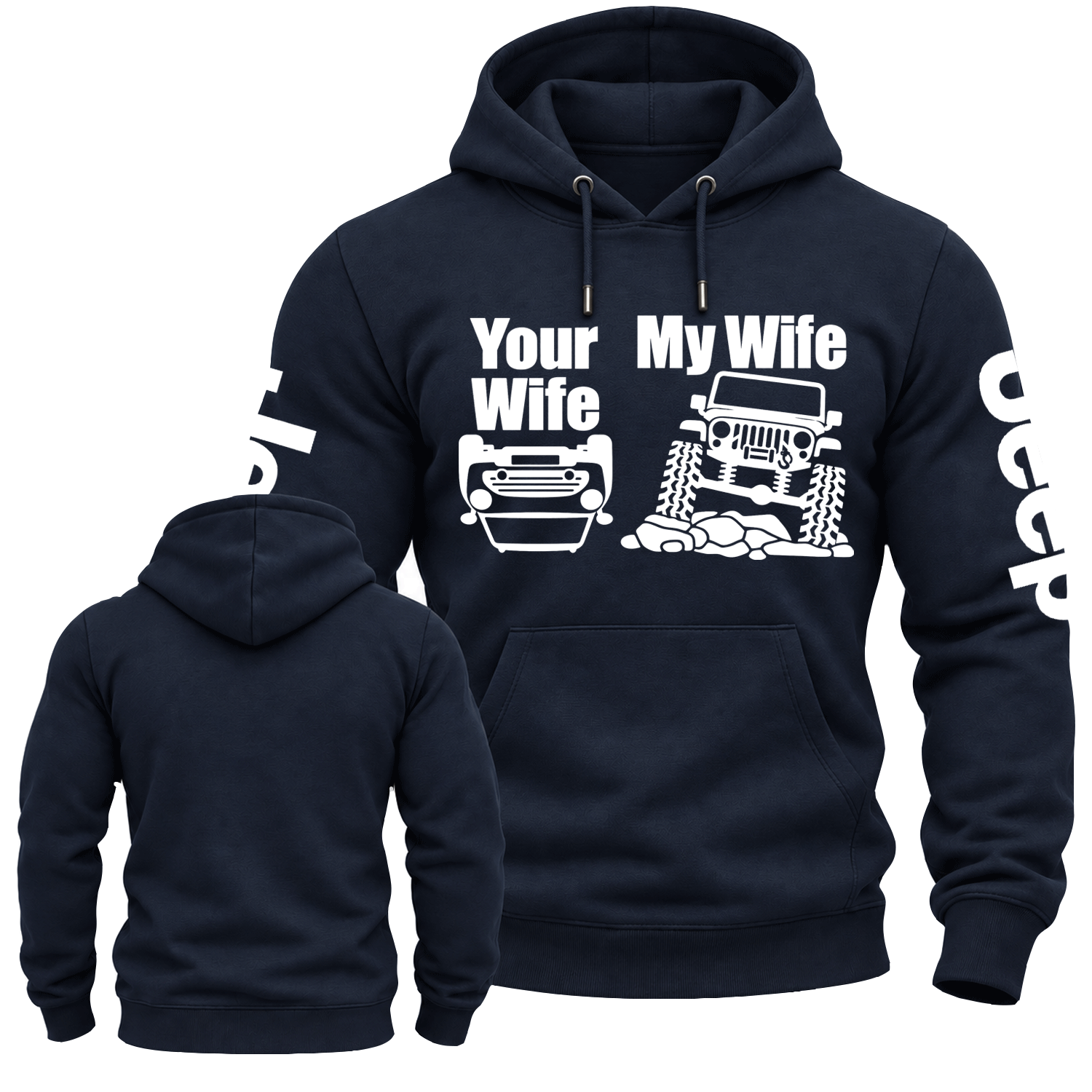 Your Wife Car Overturn vs My Wife Drive Jp Funny Jp Cotton Hoodie