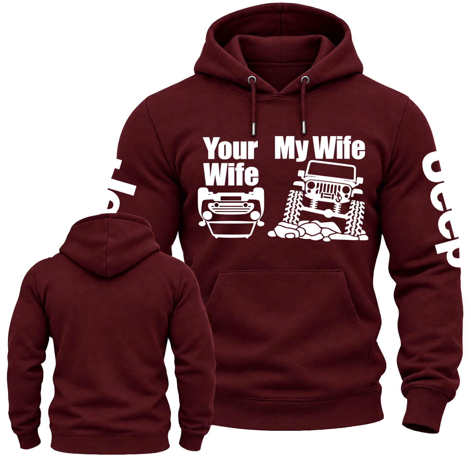 Your Wife Car Overturn vs My Wife Drive Jp Funny Jp Cotton Hoodie