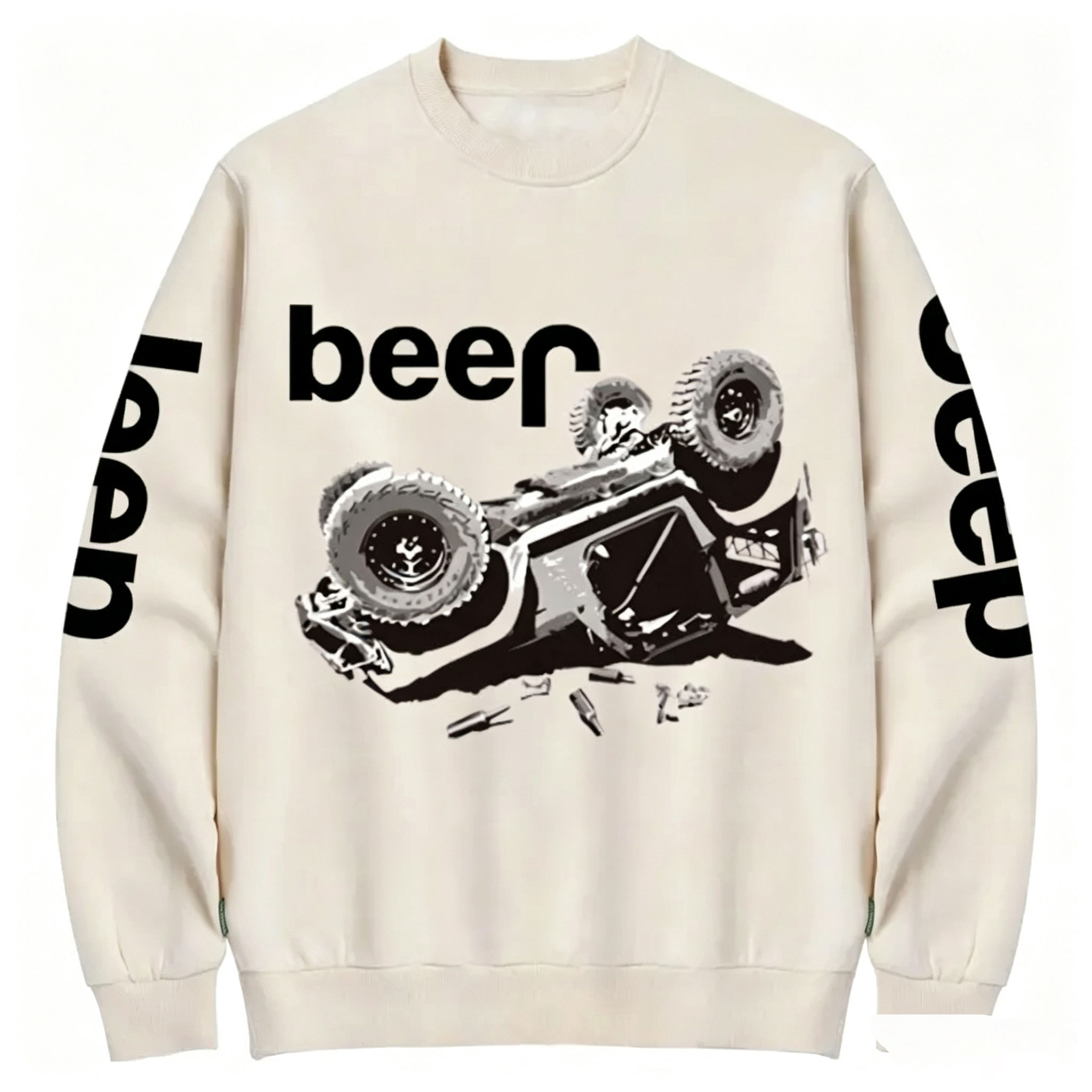 Funny Beer Overturn Jp Offroad Crew Neck Sweatshirt