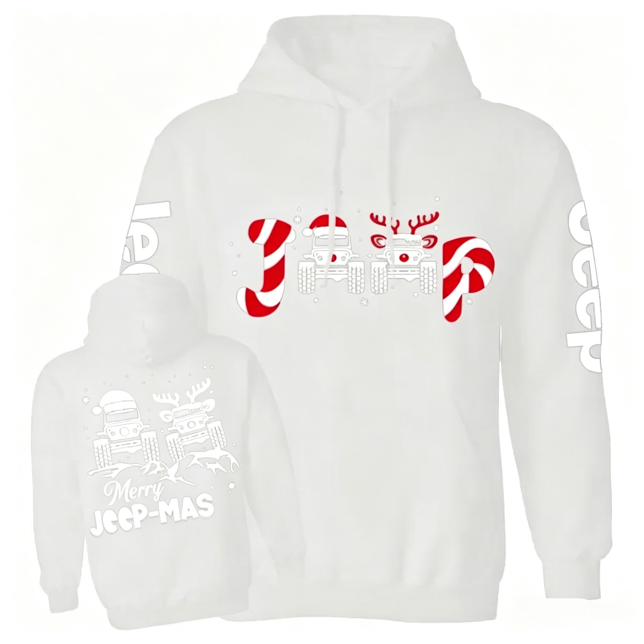 Santa Deer Candy Jp Merry Christmas Unisex Casual Hoodie