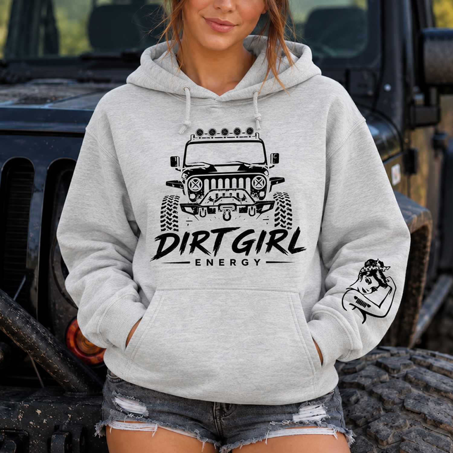 Dirt Girl Energy Jp Girl Unisex Casual Hoodie