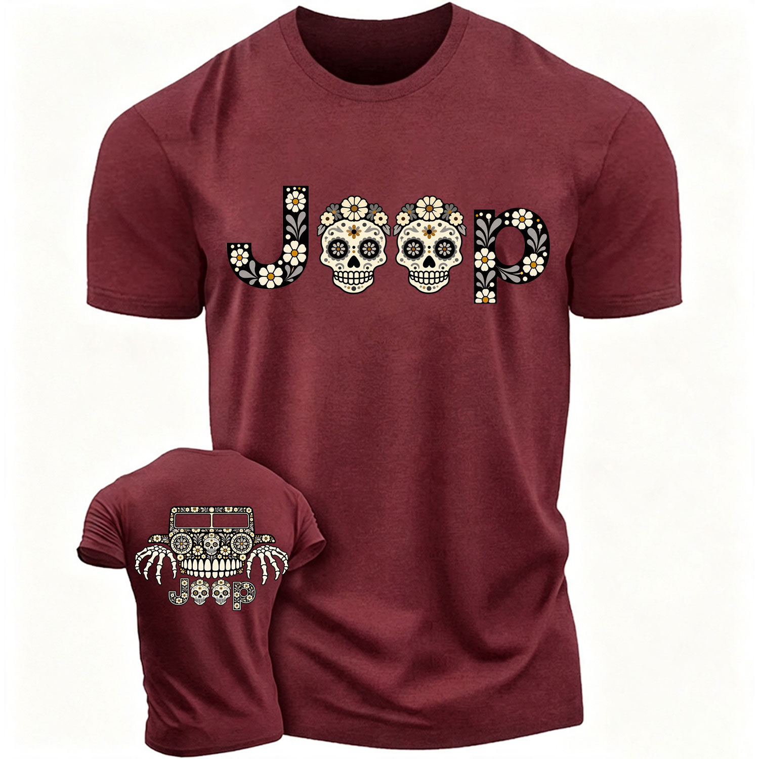 Floral Calavera Jp Cotton T-shirt