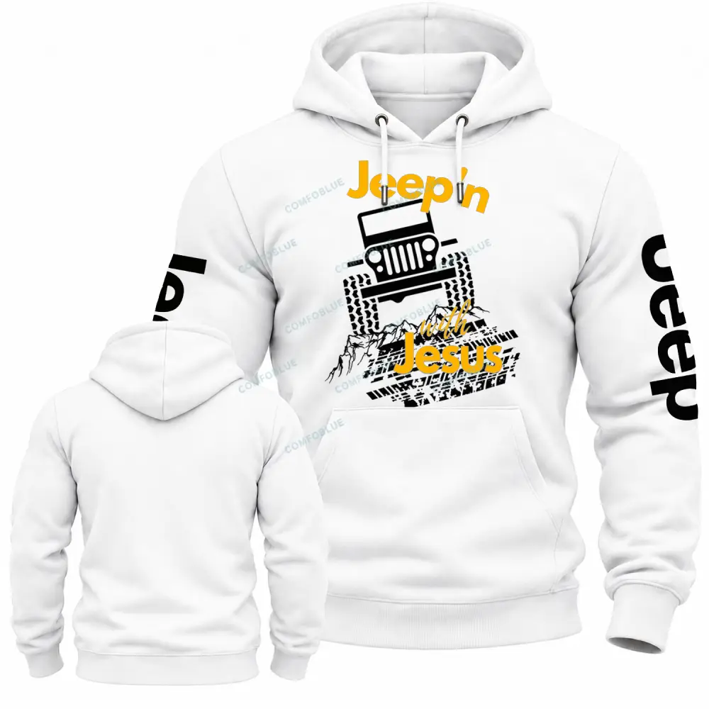 Jeepin With Jesus Cotton Hoodie