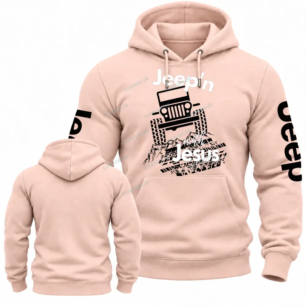 Jeepin With Jesus Cotton Hoodie