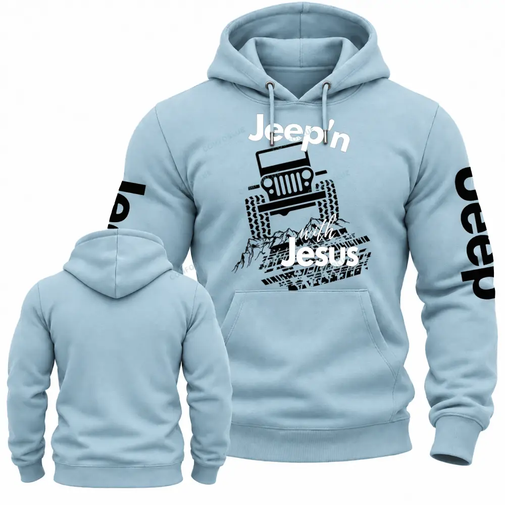 Jeepin With Jesus Cotton Hoodie