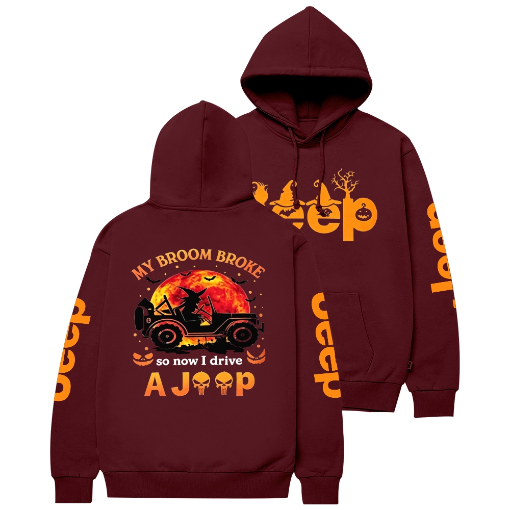 Halloween My Broom Broke So Now I Drive A Car Jp Unisex Hoodie