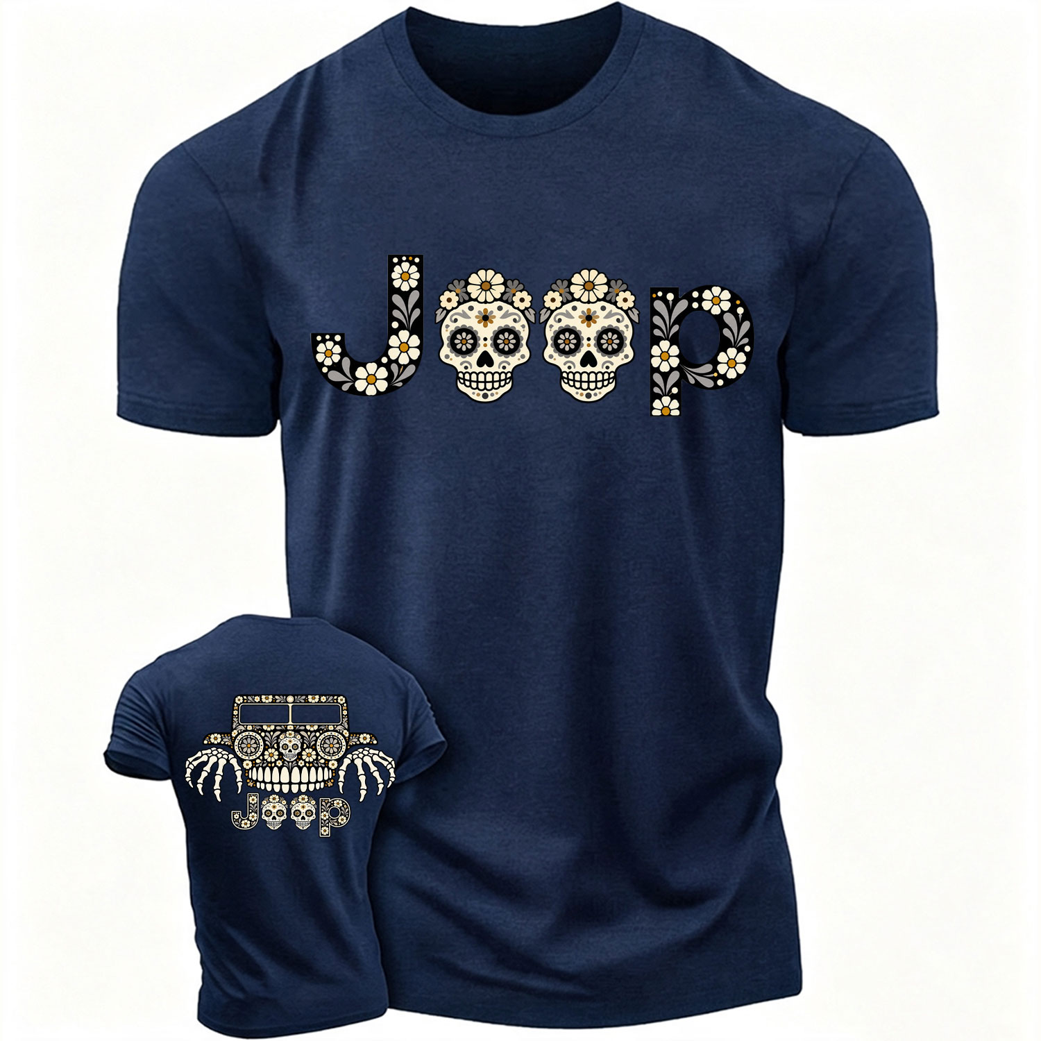 Floral Calavera Jp Cotton T-shirt