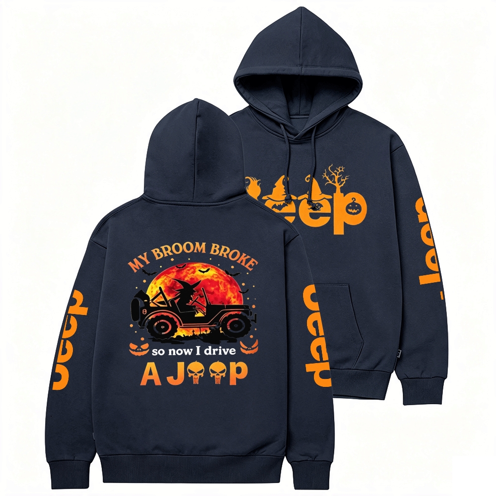 Halloween My Broom Broke So Now I Drive A Car Jp Unisex Hoodie