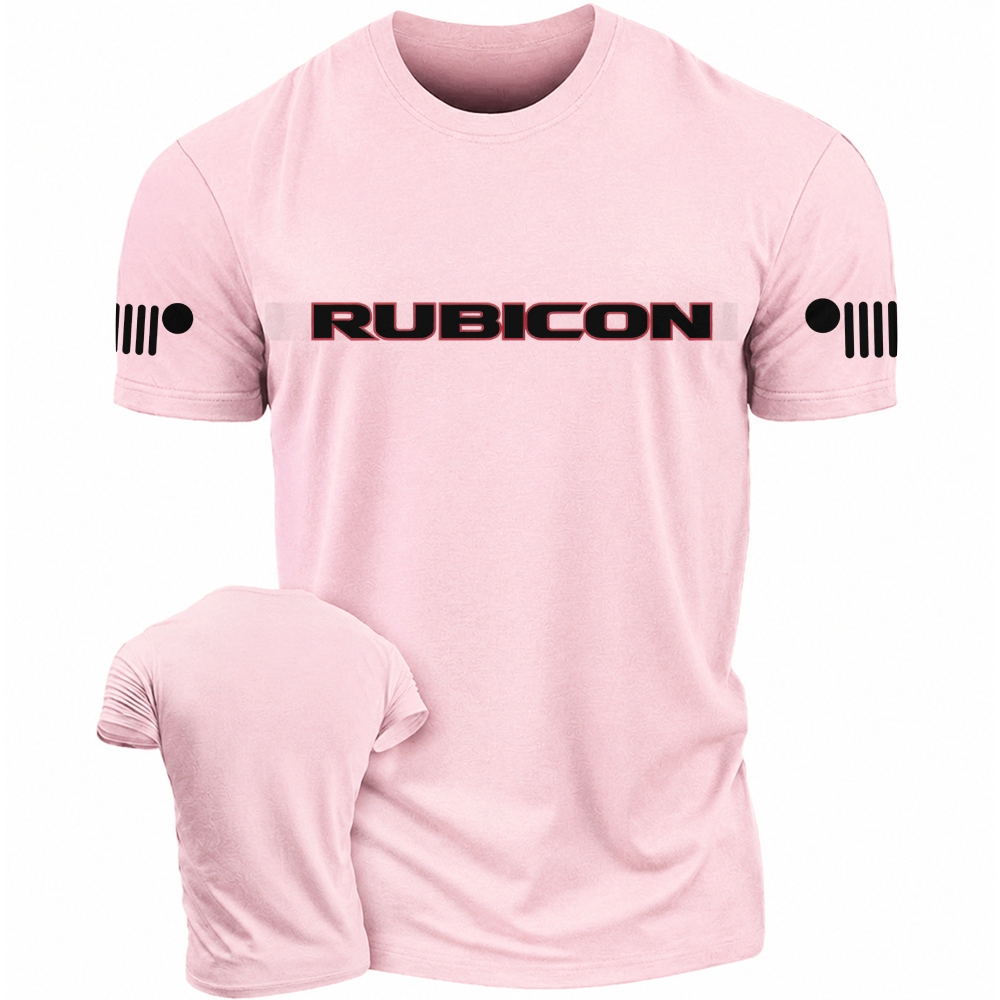 Jp Wrangler JK Rubicon Red and Black Text Logo Unisex T-shirt