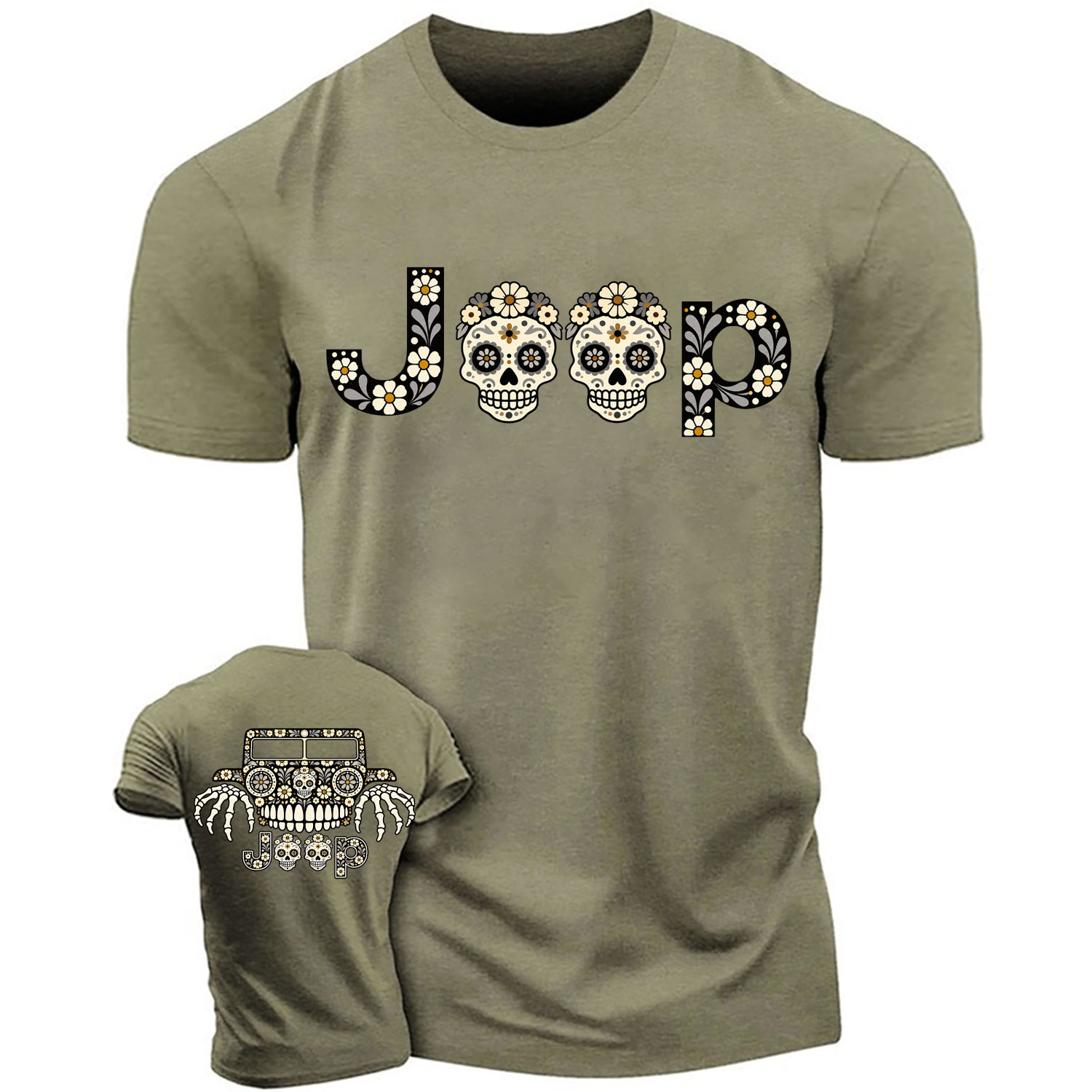 Floral Calavera Jp Cotton T-shirt