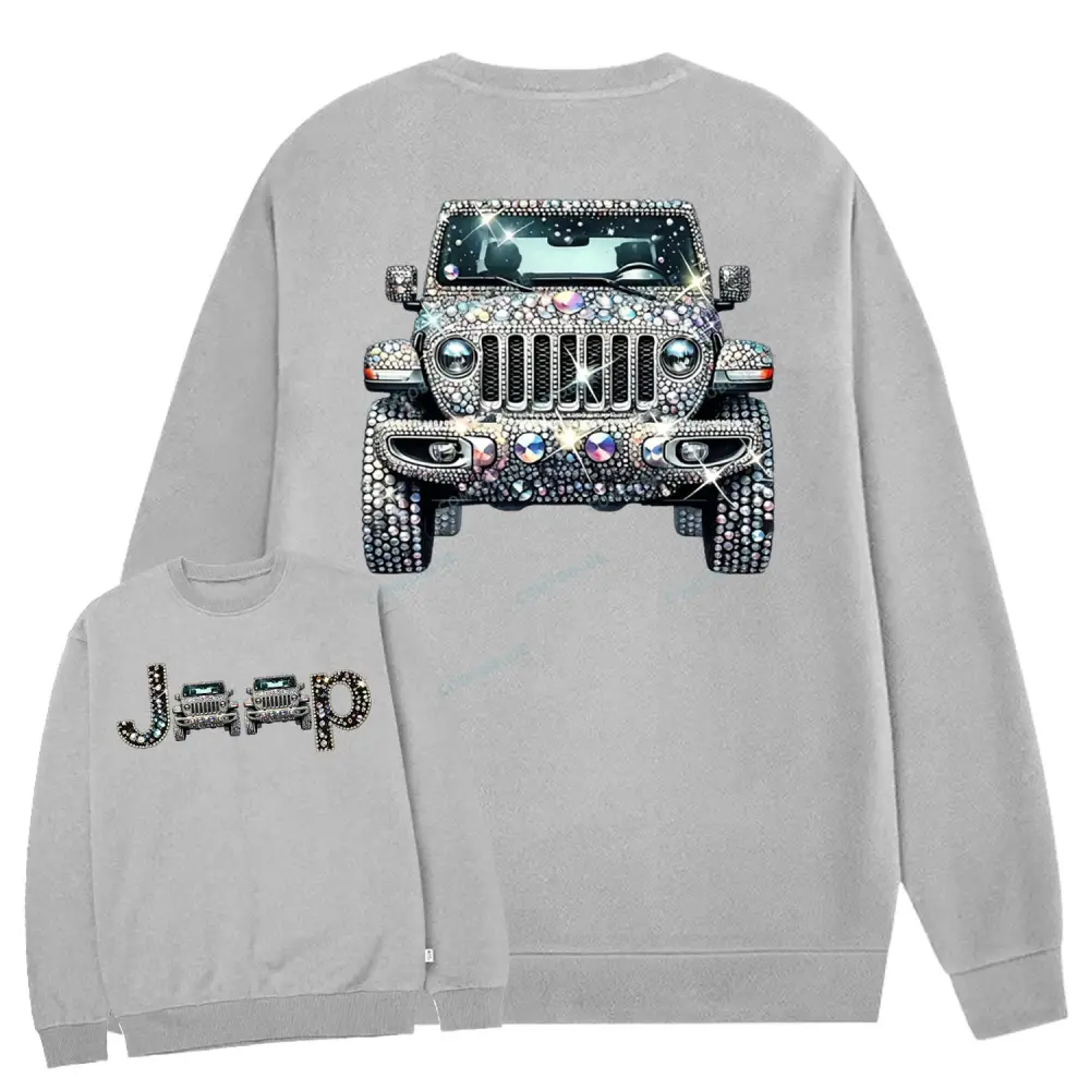 Bling Sparkle Rhinestone Cotton Sweatshirt