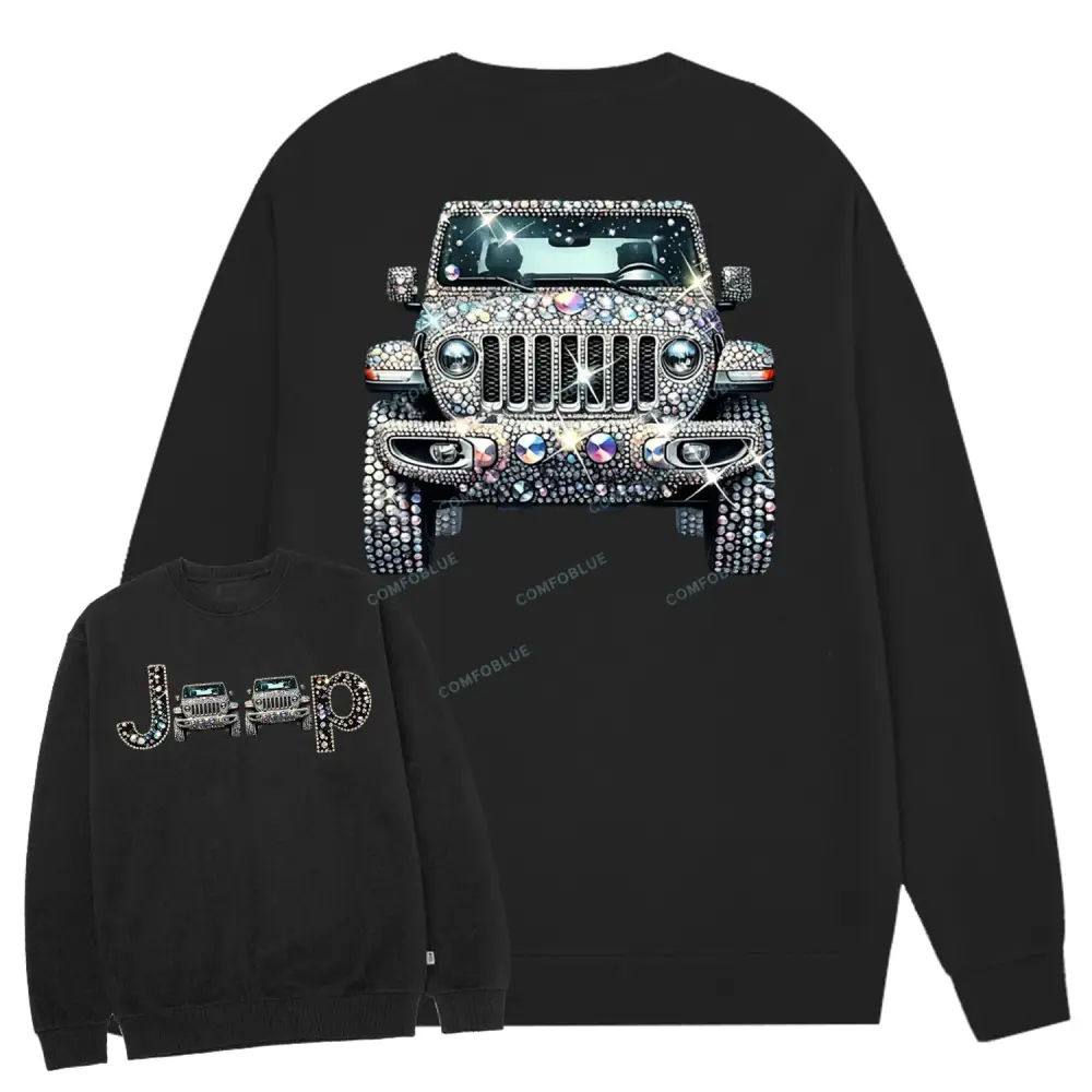 Bling Sparkle Rhinestone Cotton Sweatshirt