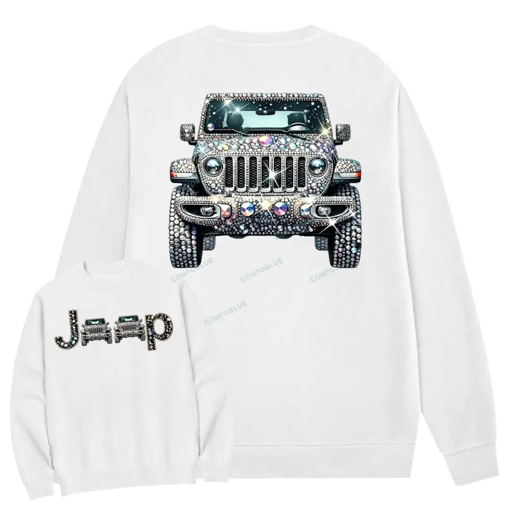 Bling Sparkle Rhinestone Cotton Sweatshirt