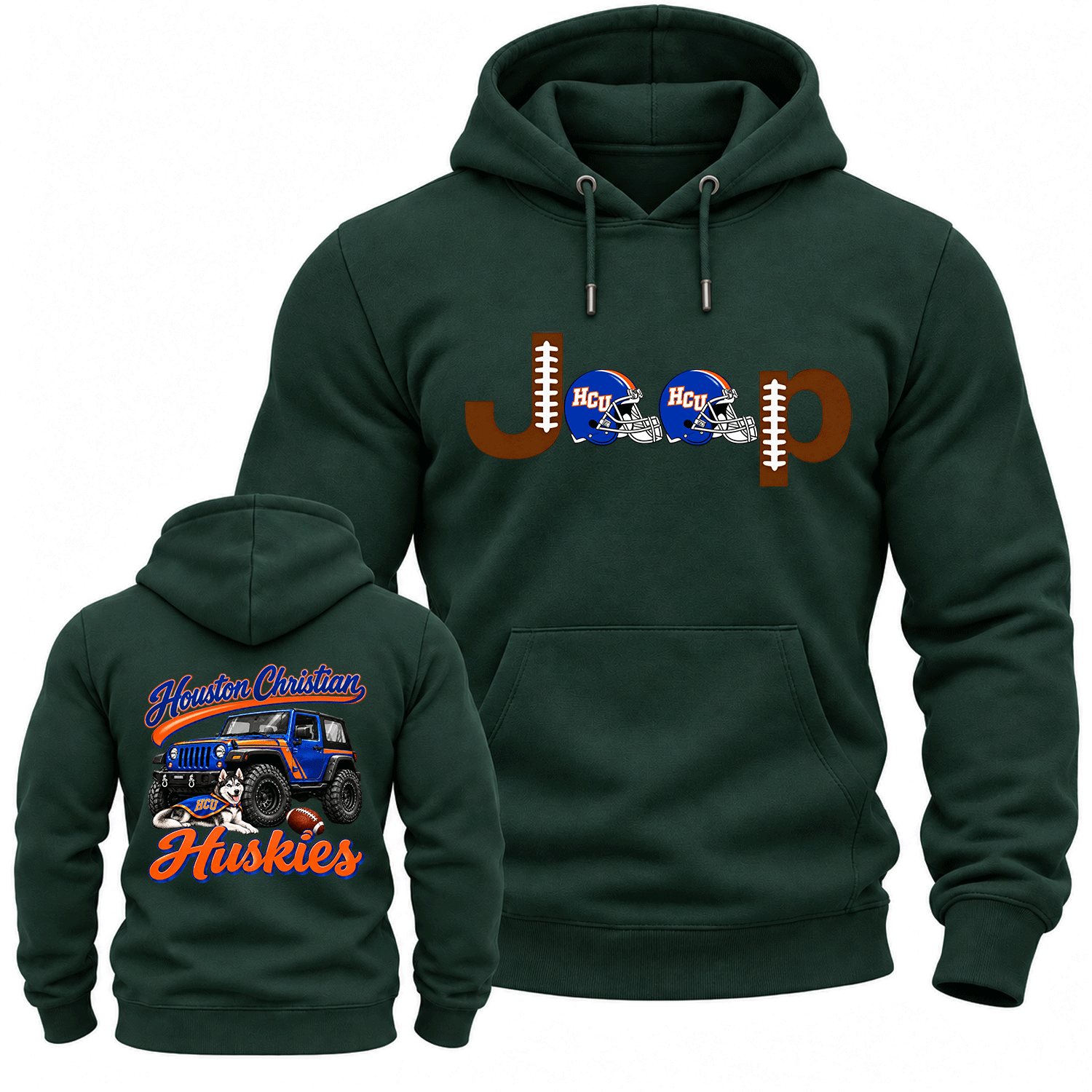 Houston Christian Orange and Blue Jp Cotton Hoodie