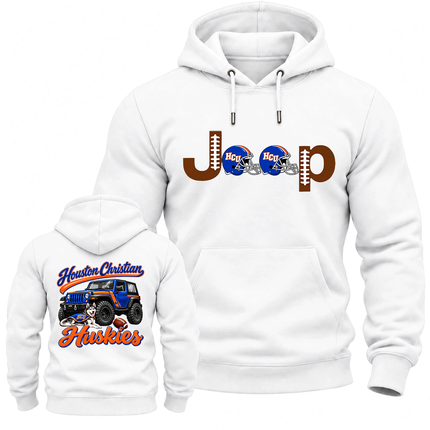 Houston Christian Orange and Blue Jp Cotton Hoodie