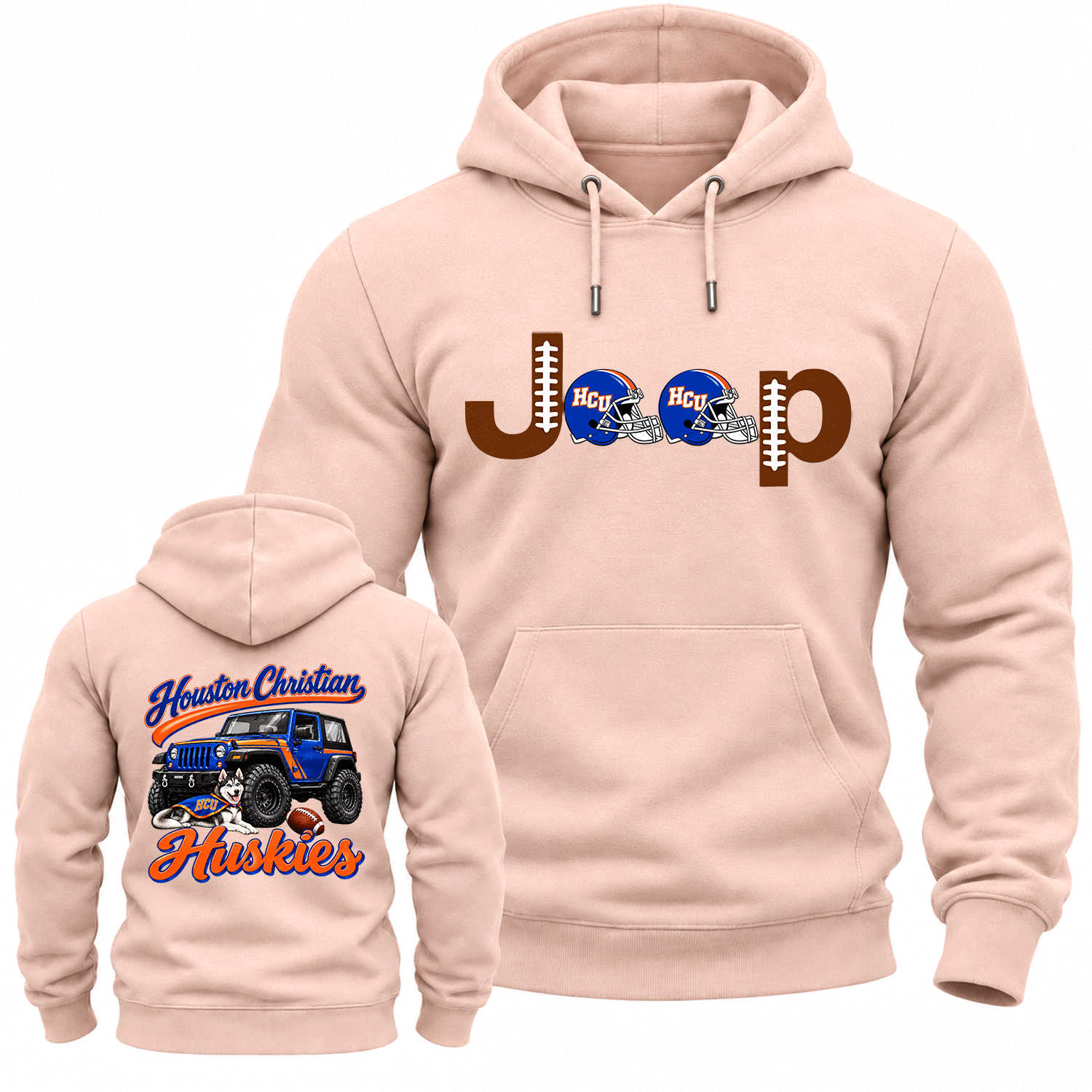 Houston Christian Orange and Blue Jp Cotton Hoodie