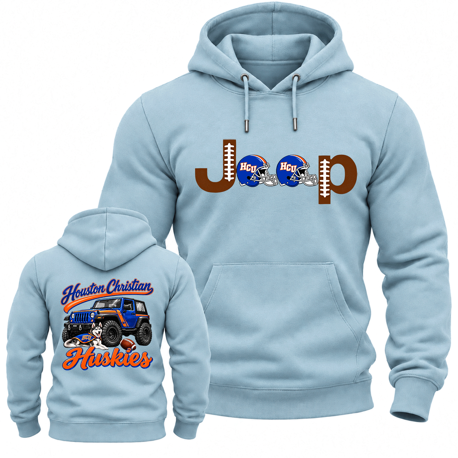 Houston Christian Orange and Blue Jp Cotton Hoodie