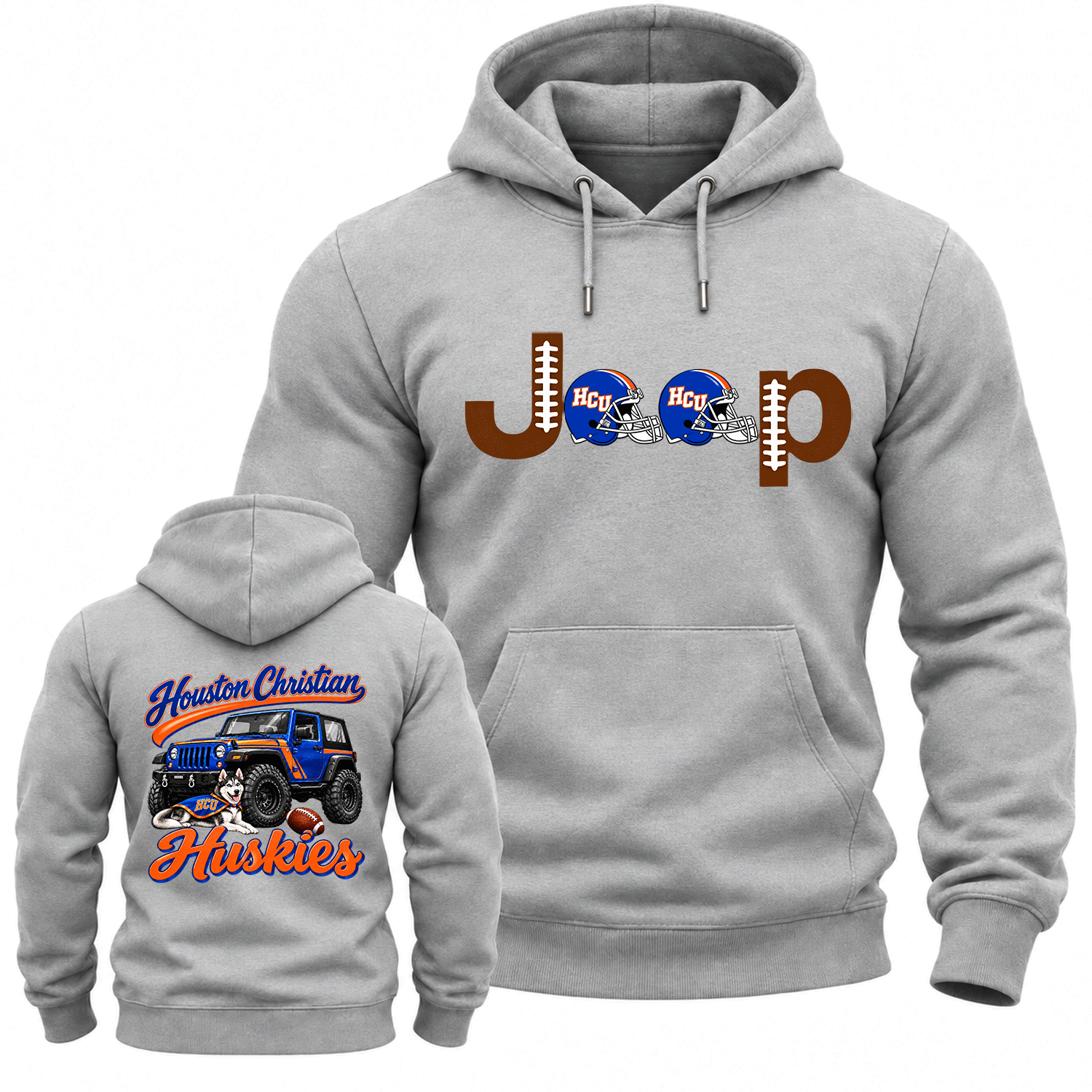 Houston Christian Orange and Blue Jp Cotton Hoodie