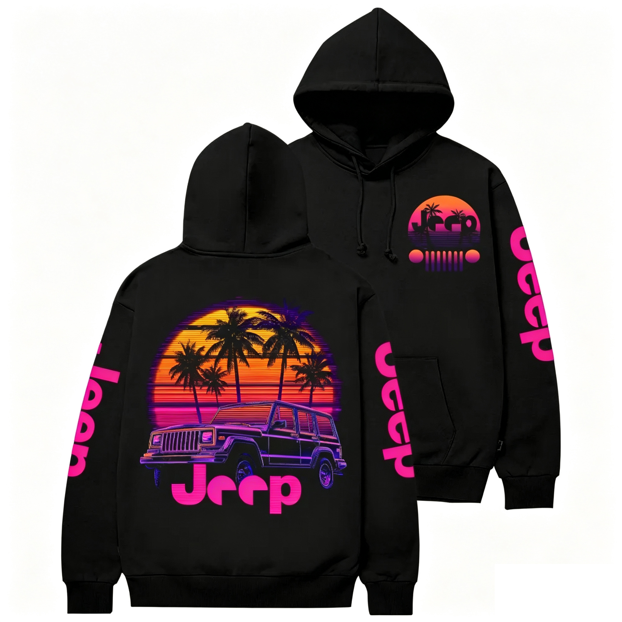 Palm Trees Beach Jp Casual Hoodie