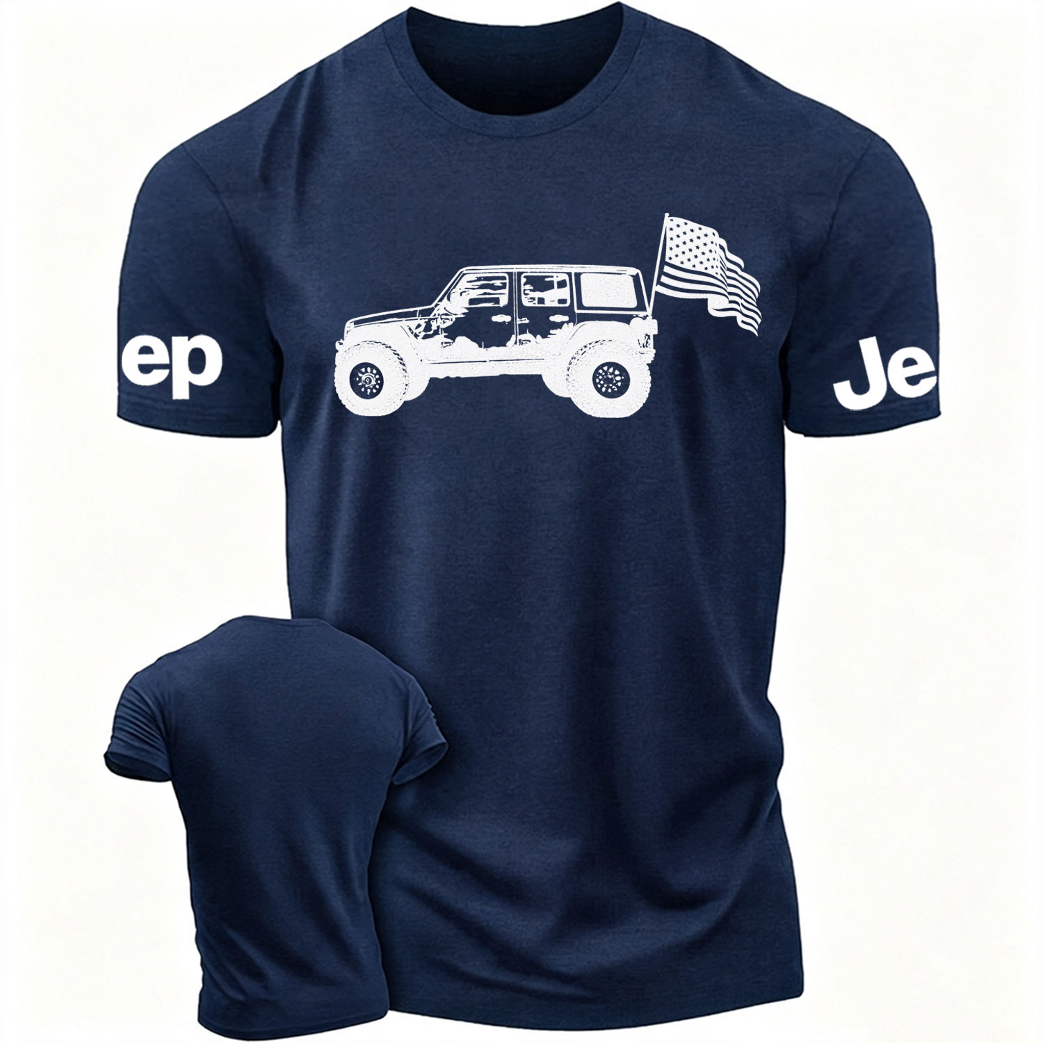 USA Flag Jeep Wrangler Cotton T-shirt