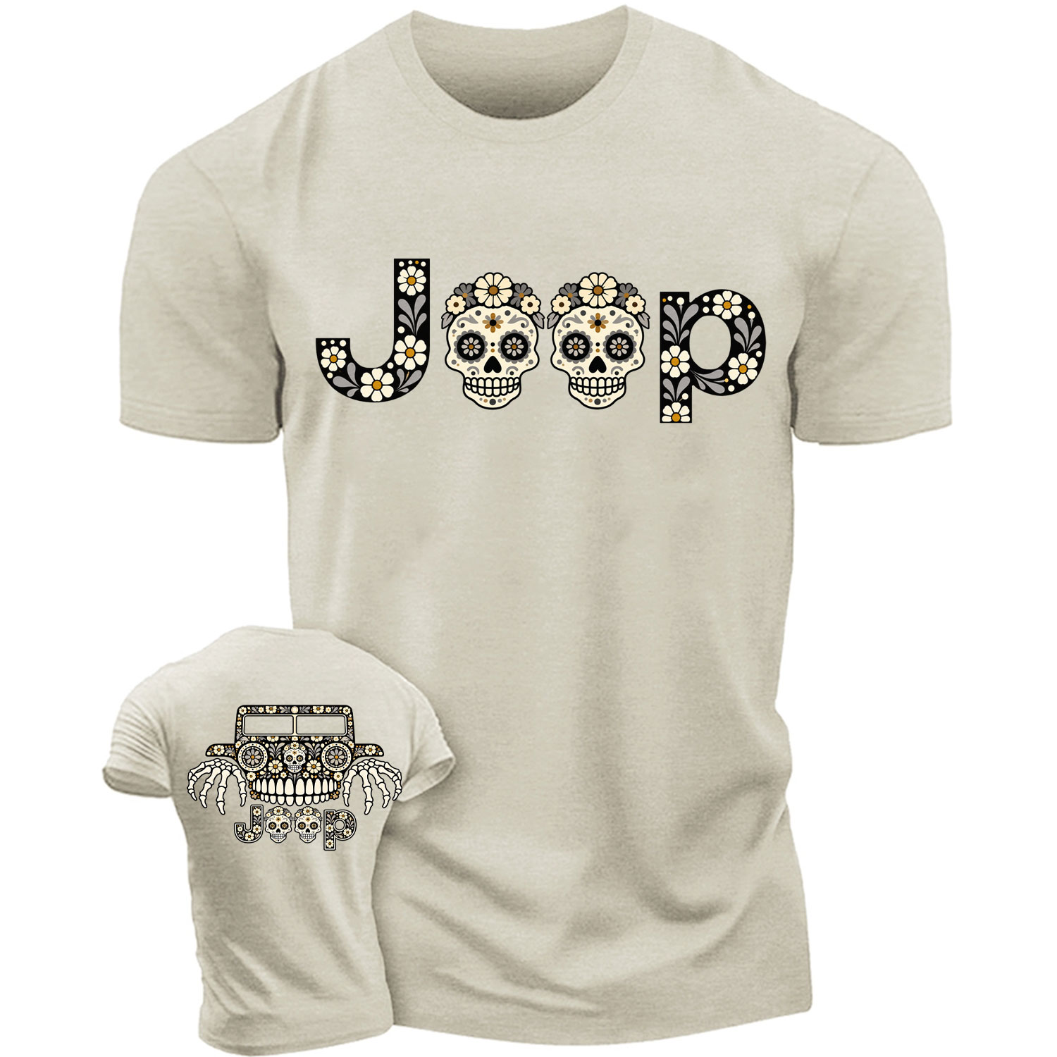 Floral Calavera Jp Cotton T-shirt