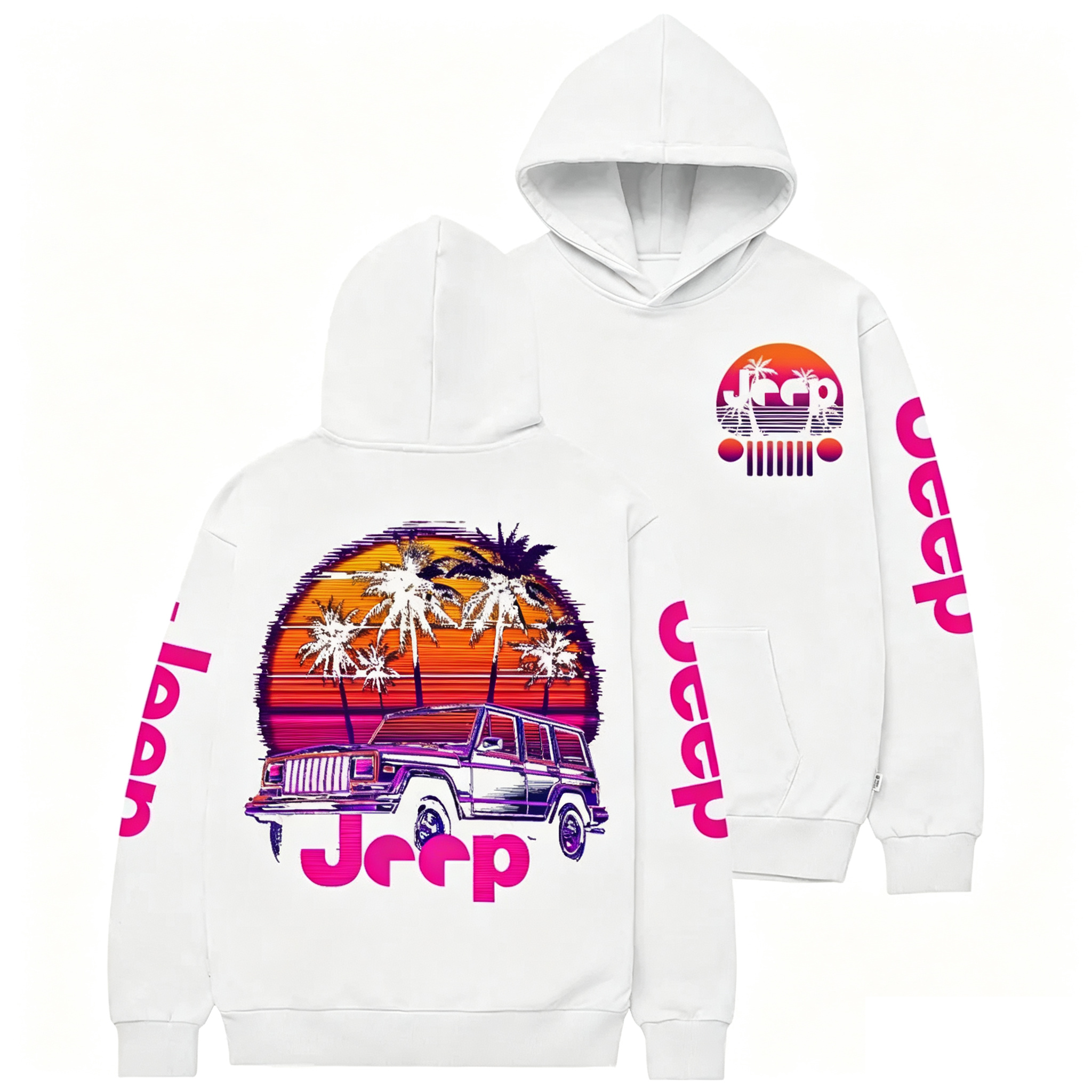 Palm Trees Beach Jp Casual Hoodie