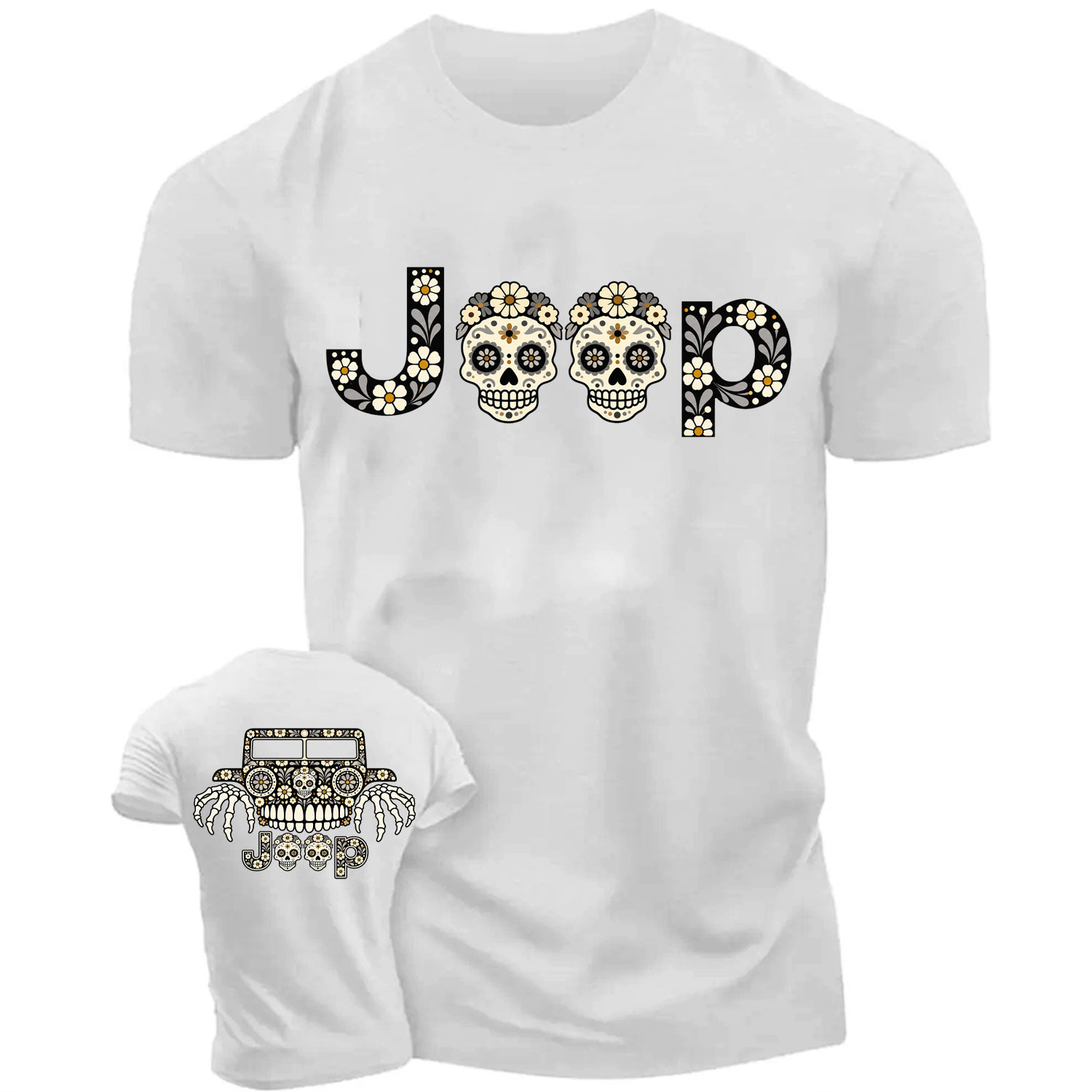 Floral Calavera Jp Cotton T-shirt