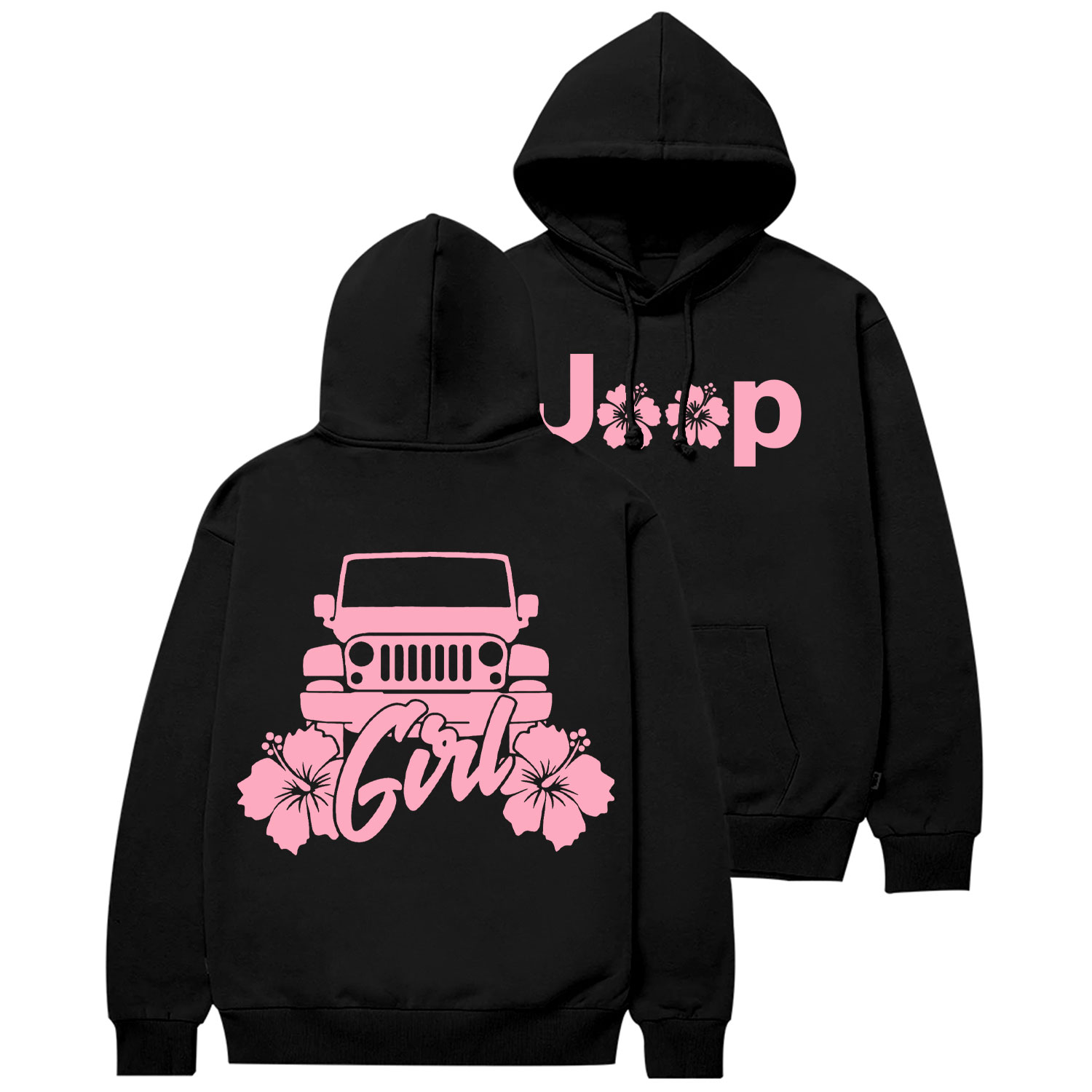 Hibiscus Flower Jp Girl Cotton Hoodie