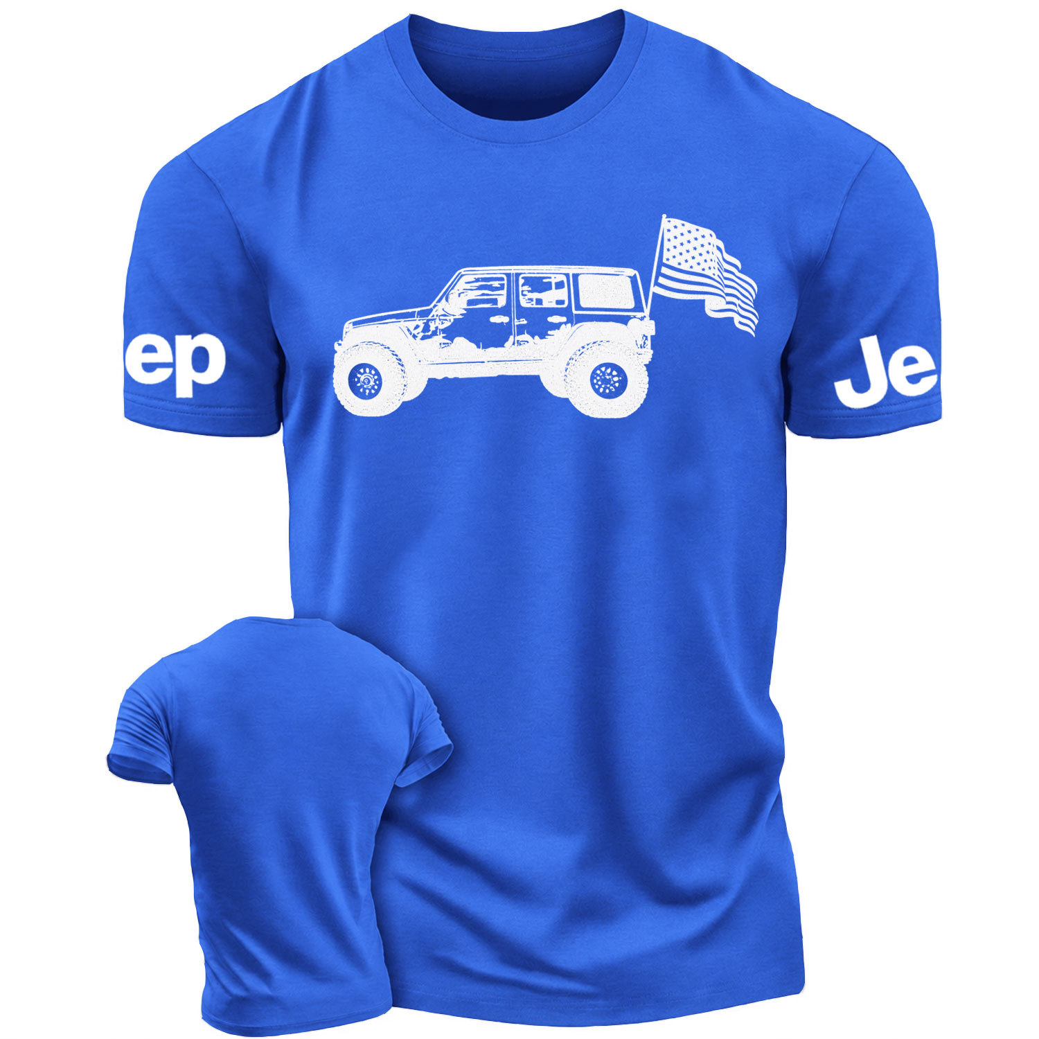 USA Flag Jeep Wrangler Cotton T-shirt