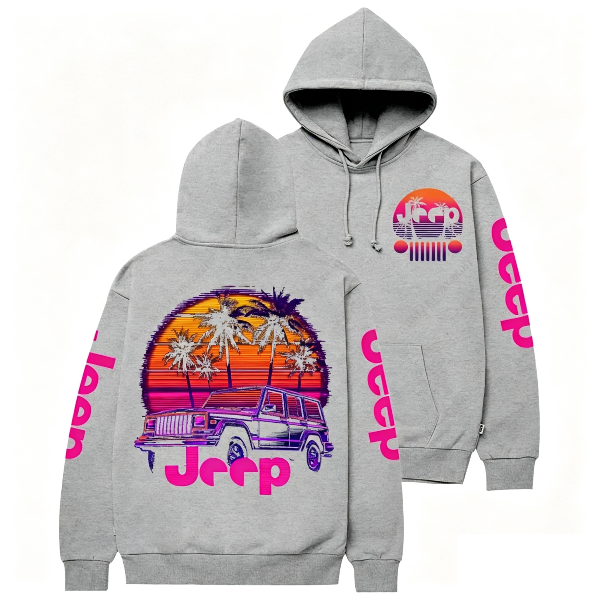 Palm Trees Beach Jp Casual Hoodie