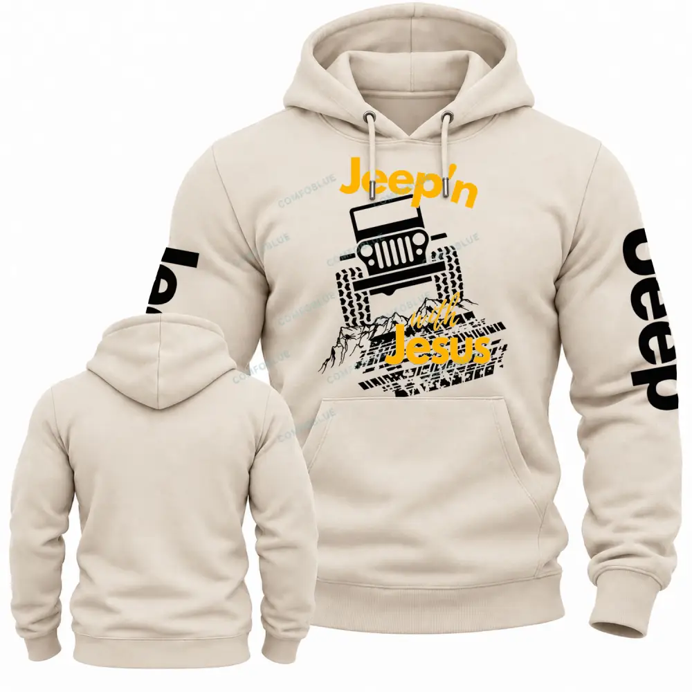 Jeepin With Jesus Cotton Hoodie