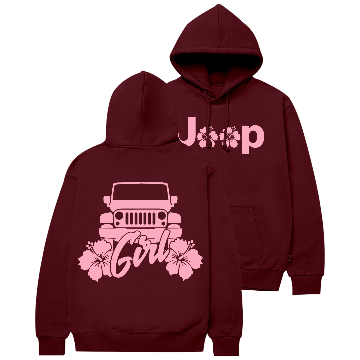 Hibiscus Flower Jp Girl Cotton Hoodie