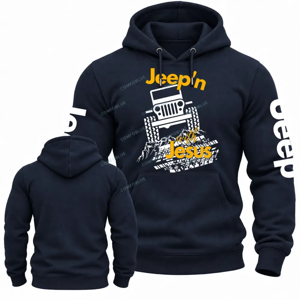 Jeepin With Jesus Cotton Hoodie