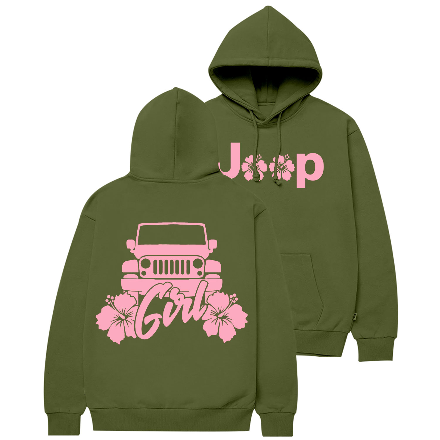Hibiscus Flower Jp Girl Cotton Hoodie