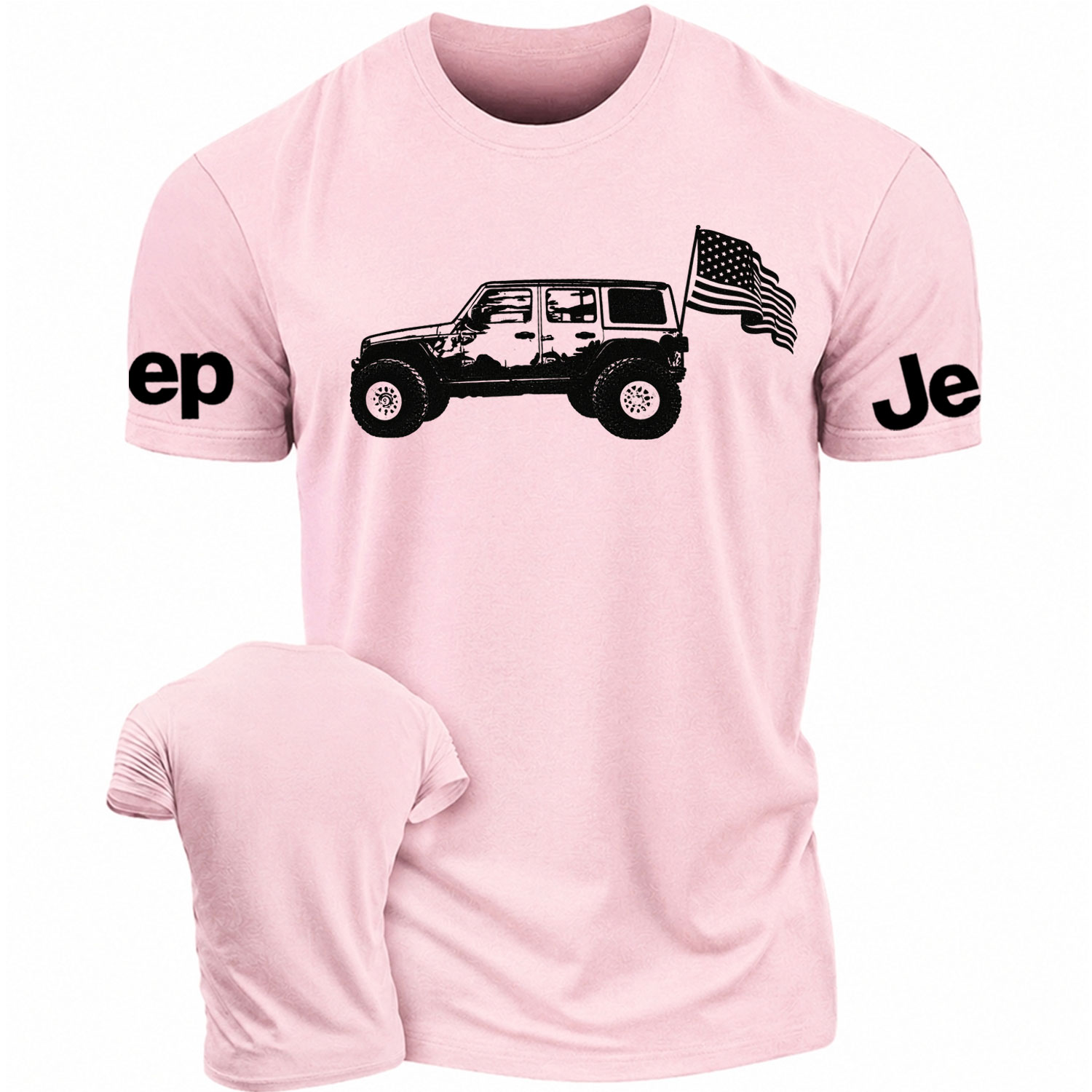 USA Flag Jeep Wrangler Cotton T-shirt