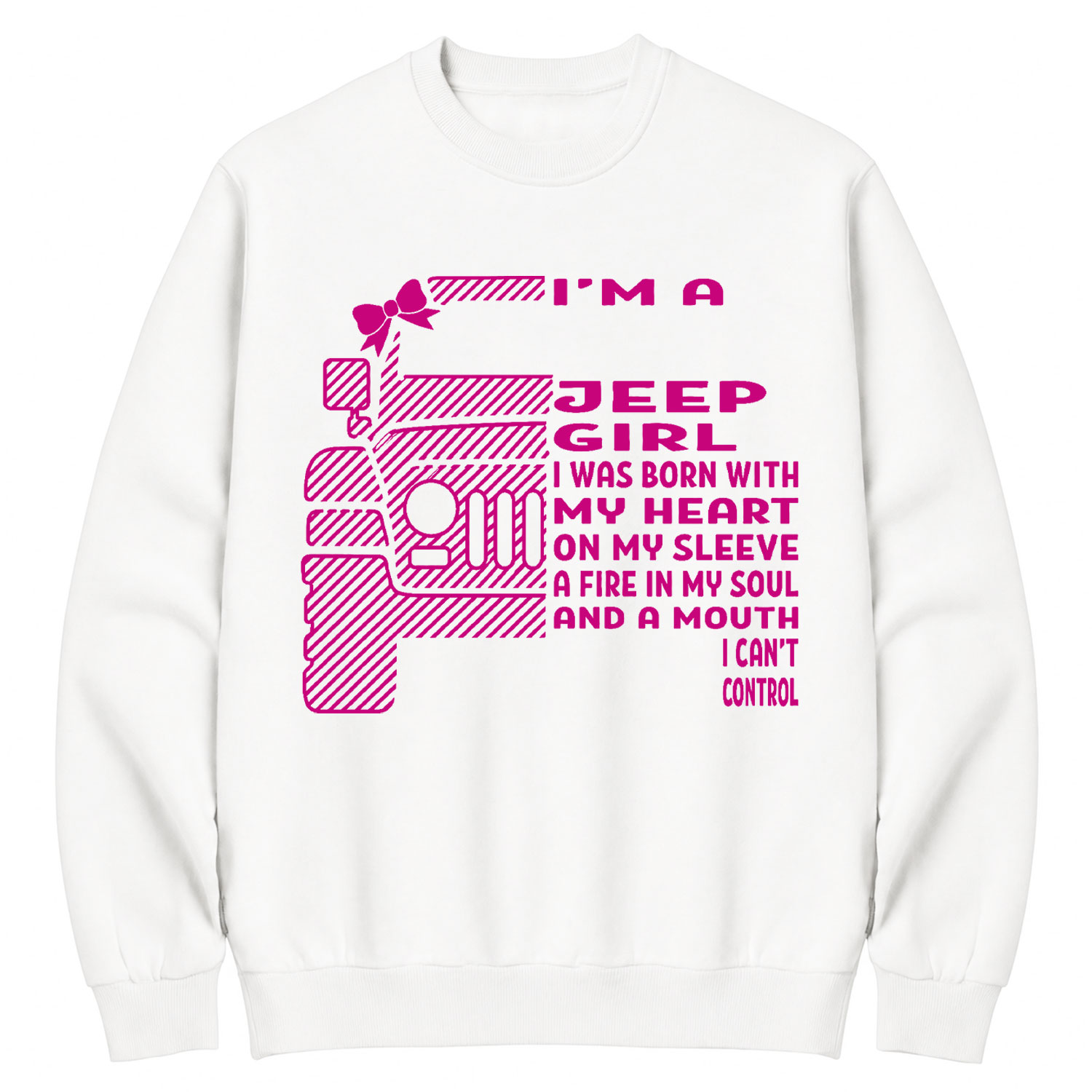 I'm A Jp Girl Bow Cotton Sweatshirt