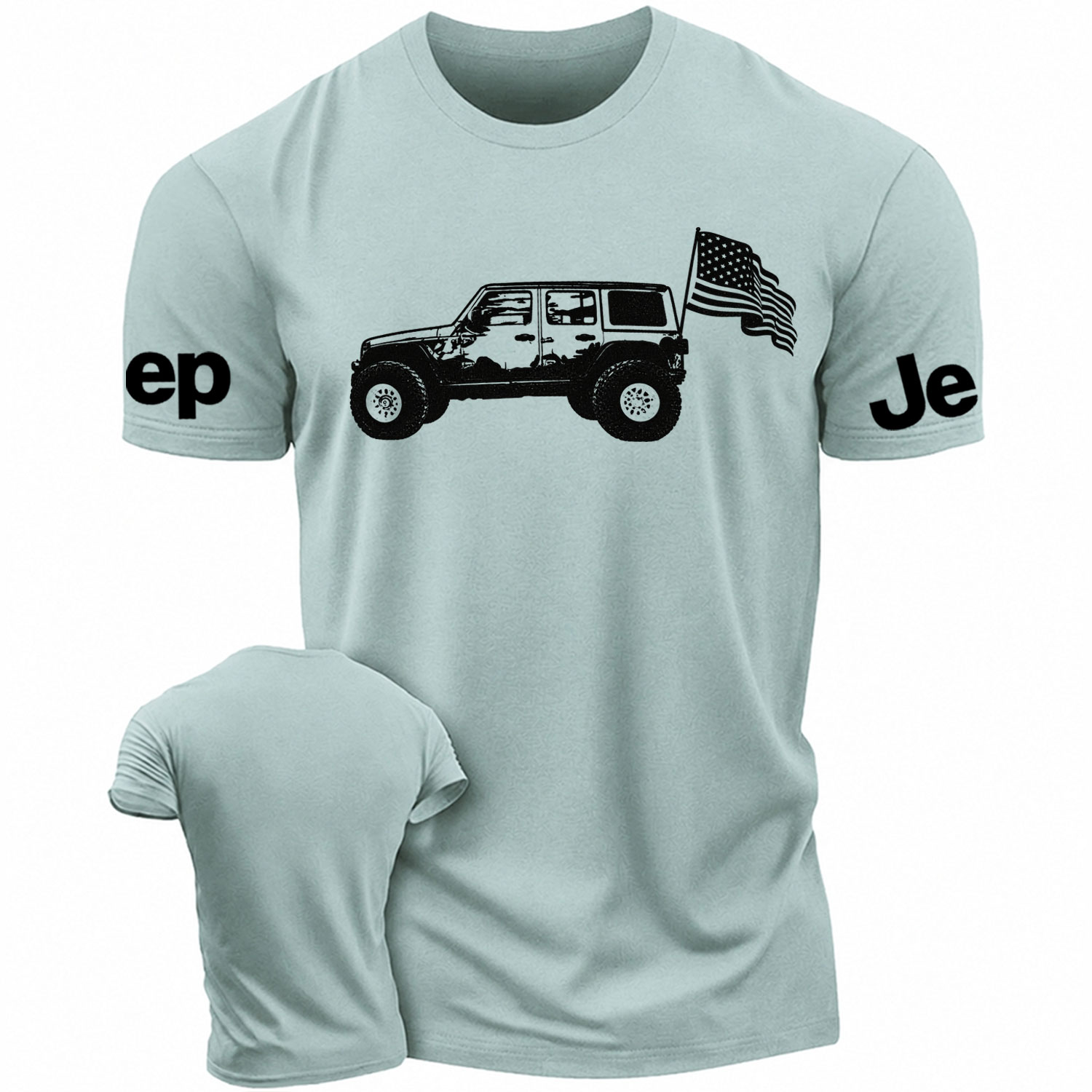 USA Flag Jeep Wrangler Cotton T-shirt
